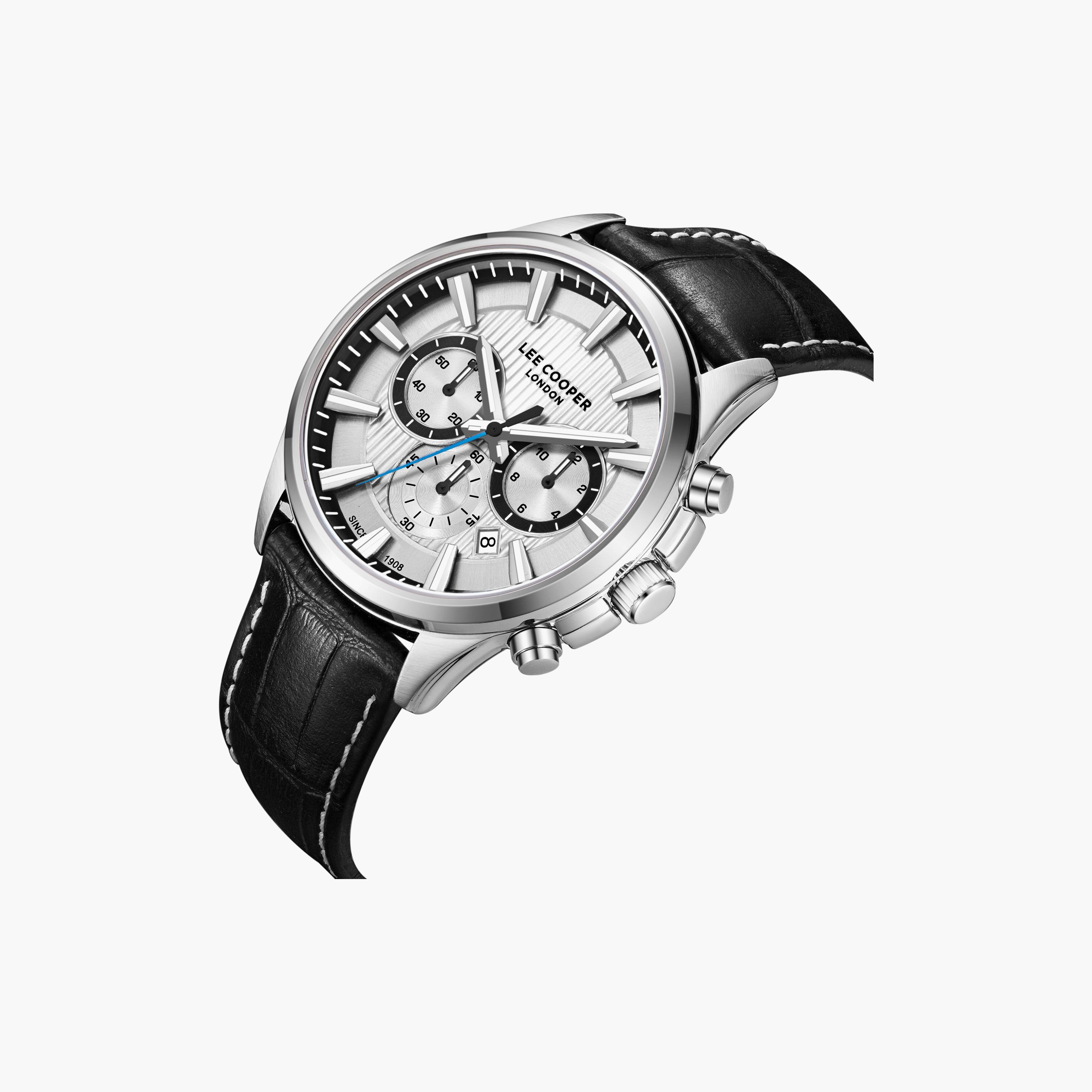 ساعة كرونوغراف جلد باللون الأسود 32 مم للرجال من لي كوبر | LC08239.331-men-watchesandjewellery-watches-image-2