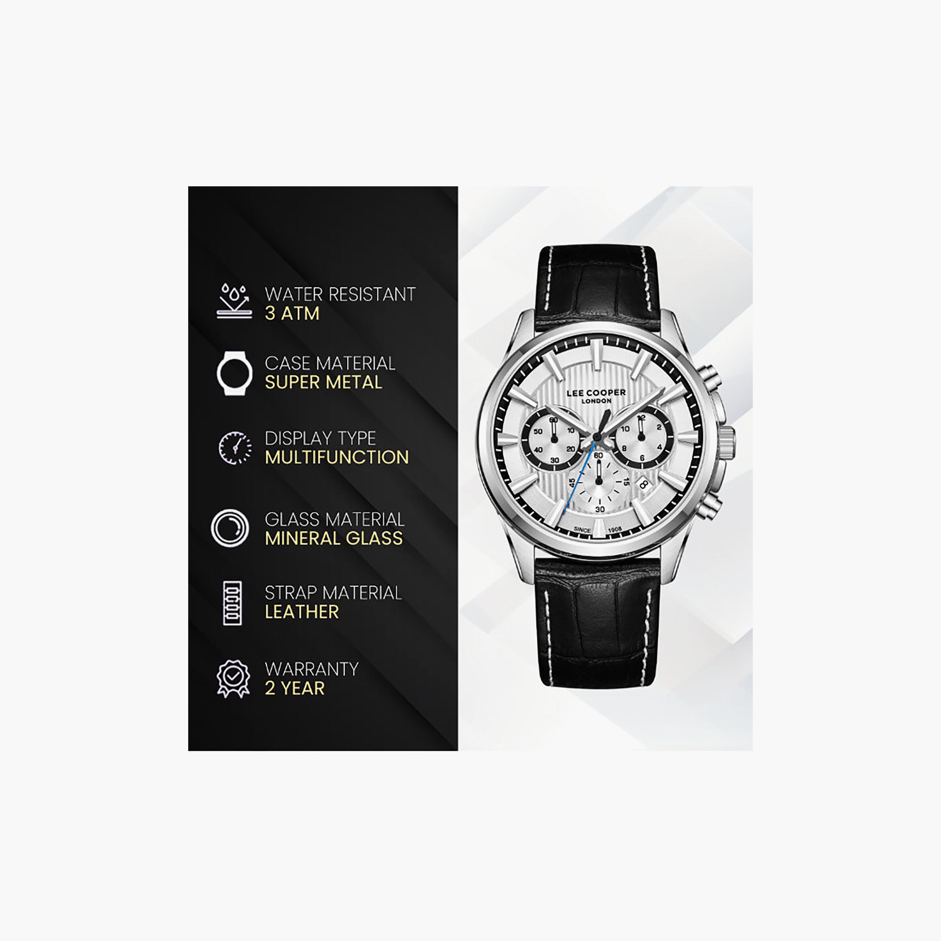 ساعة كرونوغراف جلد باللون الأسود 32 مم للرجال من لي كوبر | LC08239.331-men-watchesandjewellery-watches-image-7