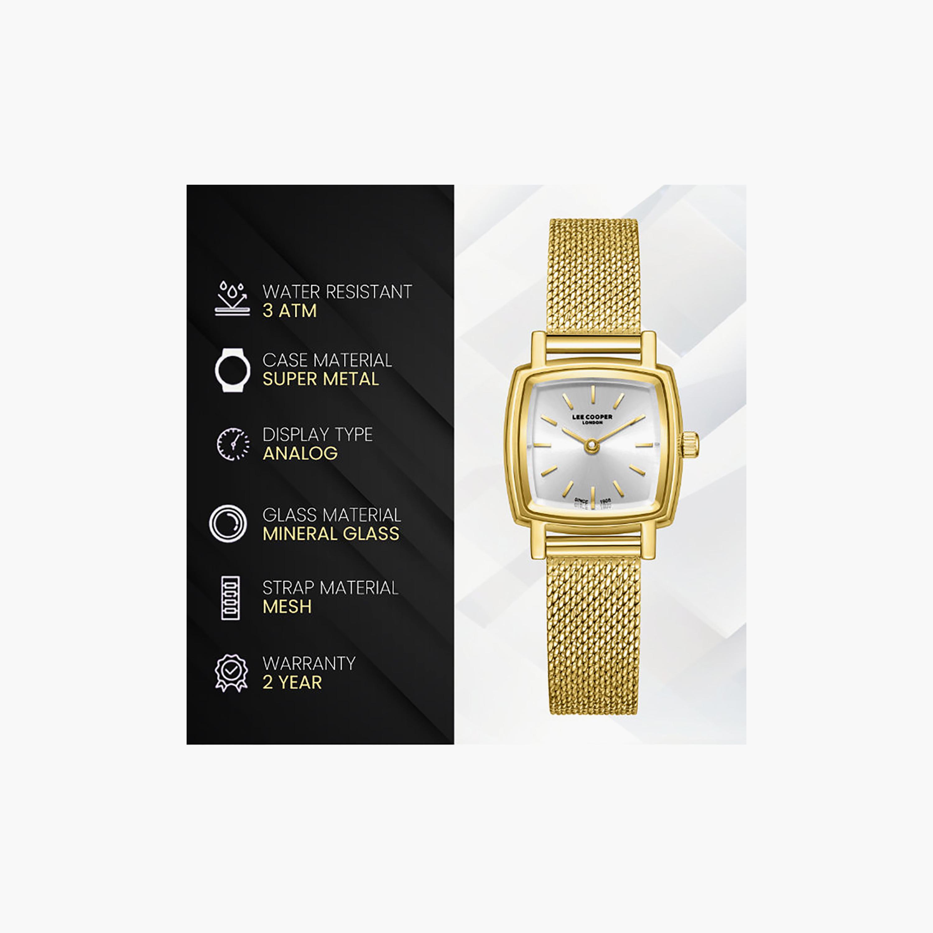 Lee Cooper Women's 21MM Gold Analog Mesh Watch | LC08280.130-women-watchesandjewellery-watches-image-9