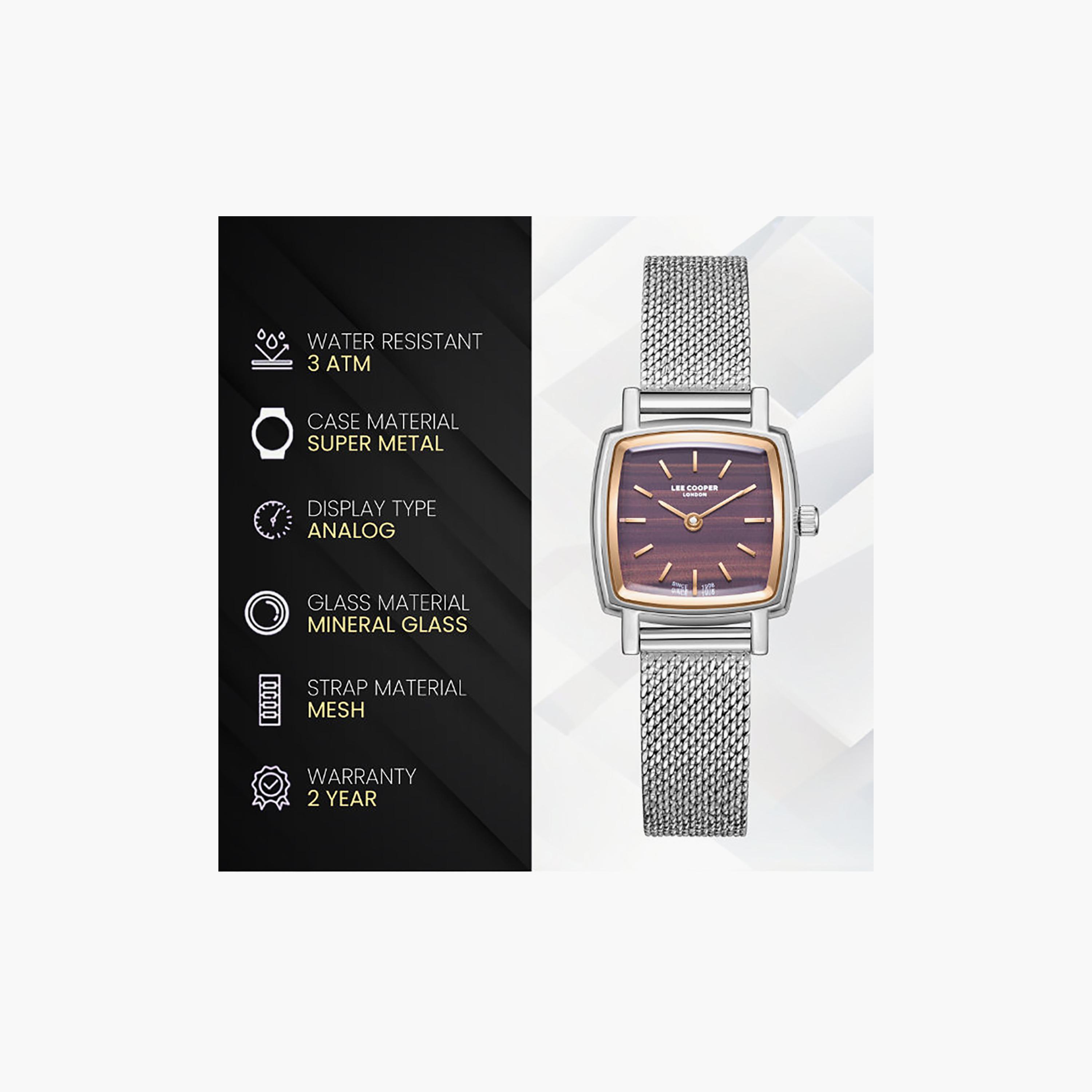 Lee Cooper Women's 23MM Silver Analog Mesh Watch | LC08280.540-women-watchesandjewellery-watches-image-9