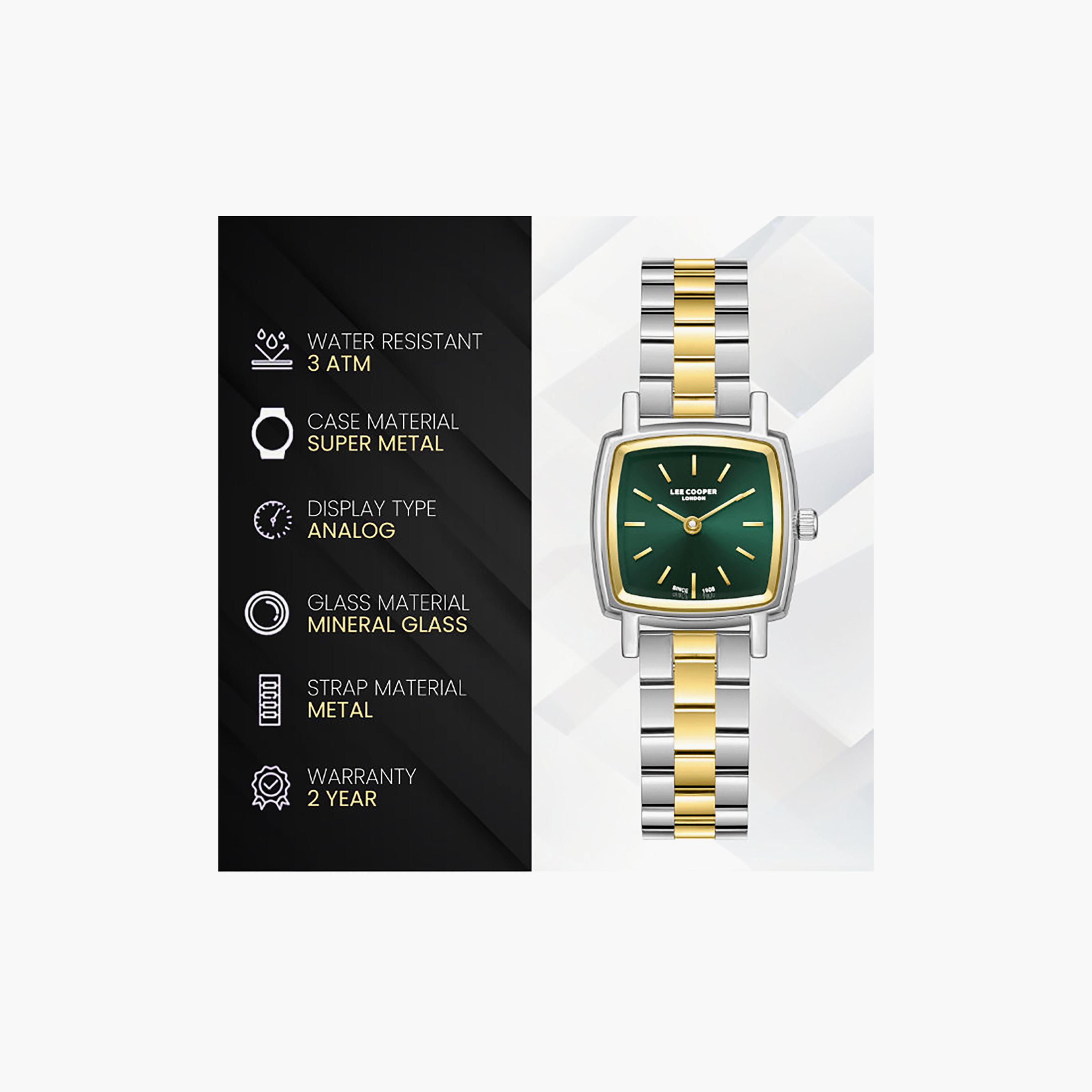 ساعة لي كوبر النسائية مقاس 31 مم، فضية وذهبية، تناظرية، معدنية | LC08283.270-women-watchesandjewellery-watches-image-9