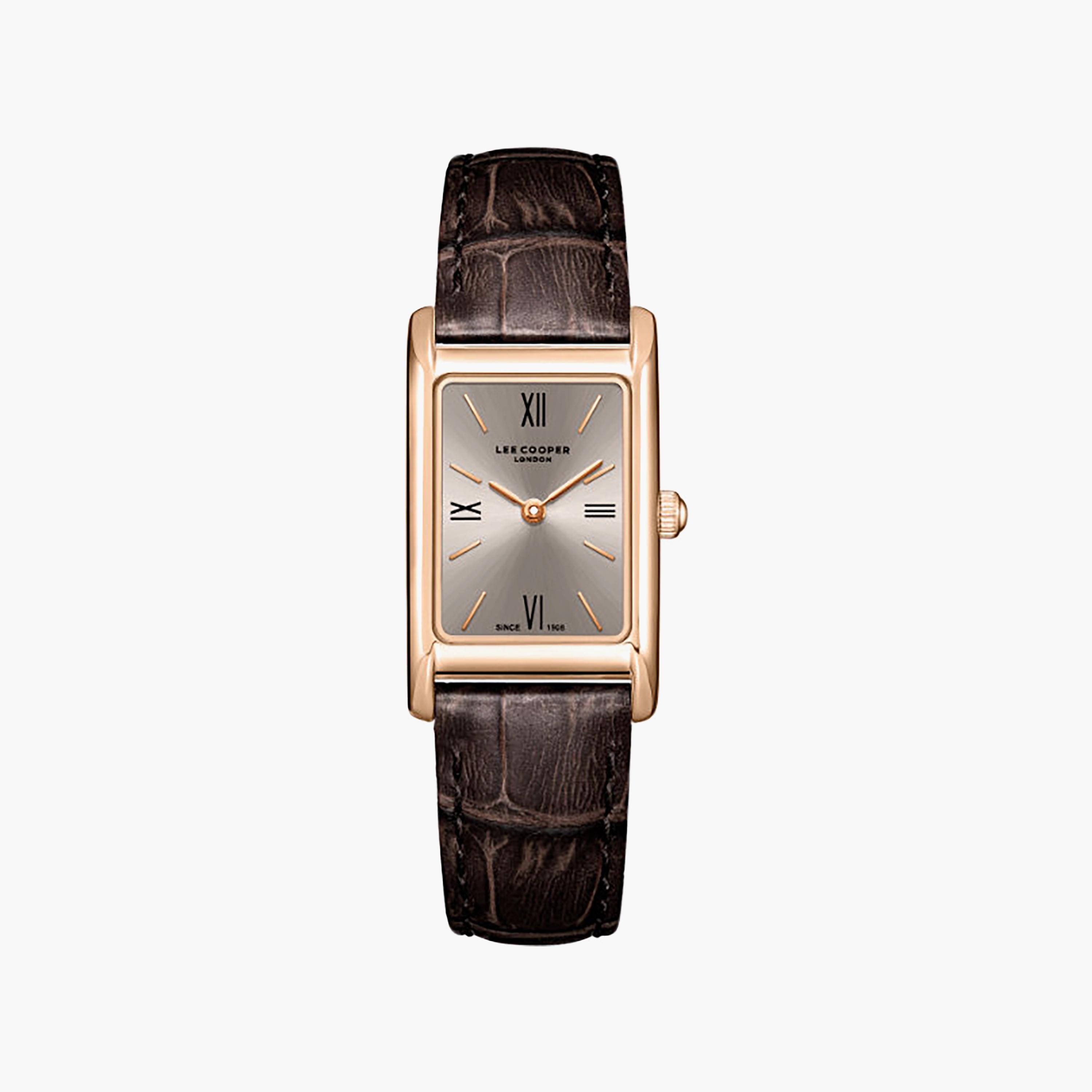 ساعة أنالوج جلد باللون البني 39 مم للنساء من لي كوبر | LC08301.462-women-watchesandjewellery-watches-image-1
