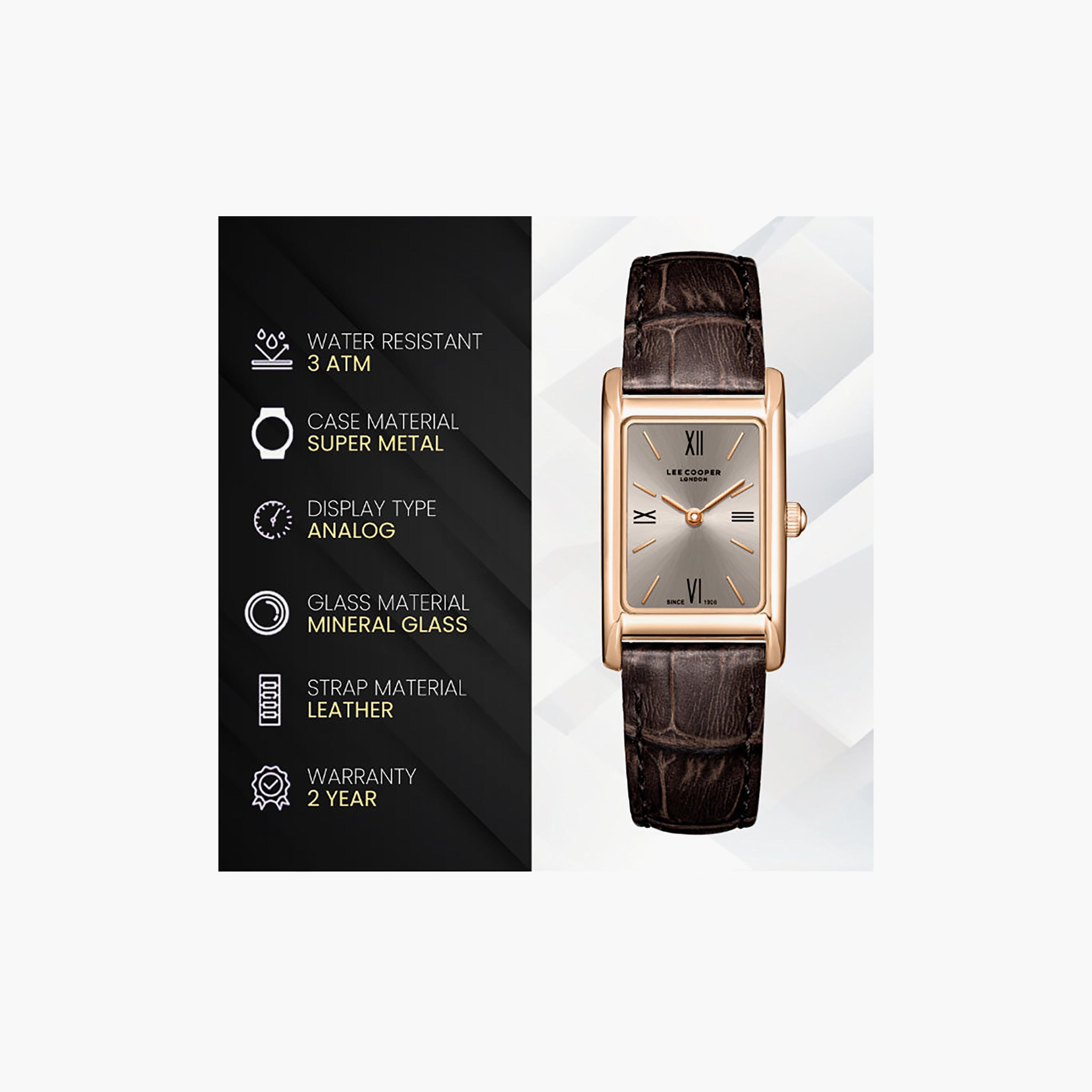 ساعة أنالوج جلد باللون البني 39 مم للنساء من لي كوبر | LC08301.462-women-watchesandjewellery-watches-image-9