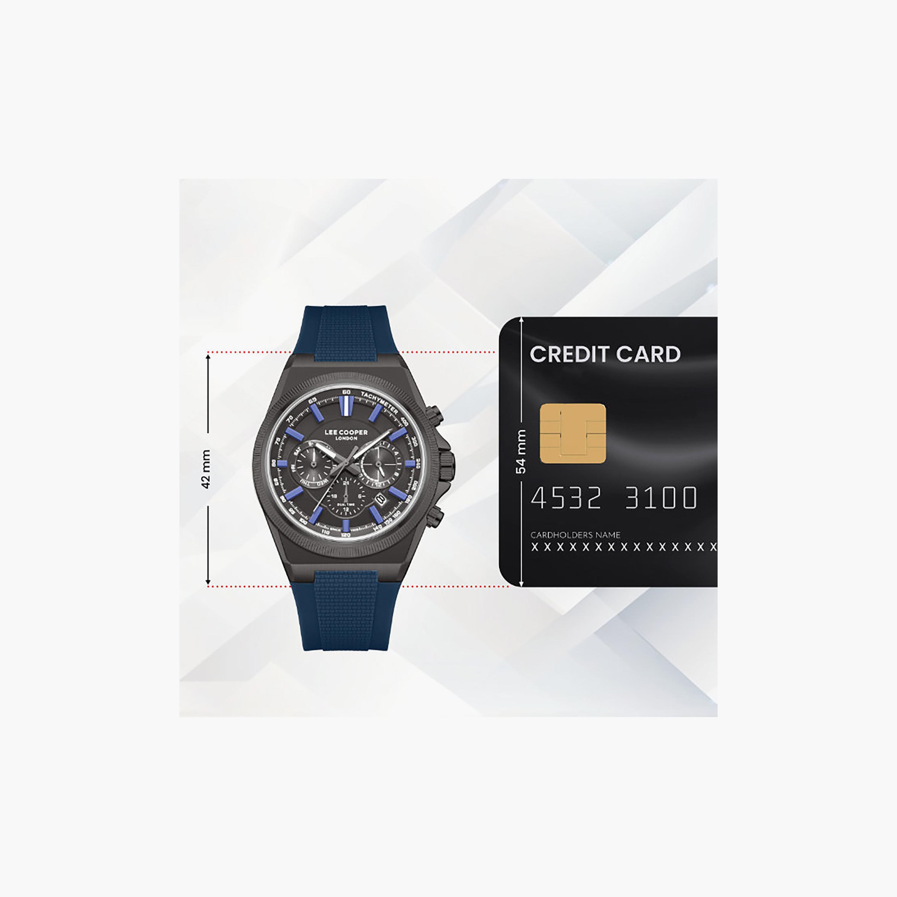 ساعة كرونوغراف سيليكون باللون الأزرق 39 مم للرجال من لي كوبر | LC08304.069-men-watchesandjewellery-watches-image-10