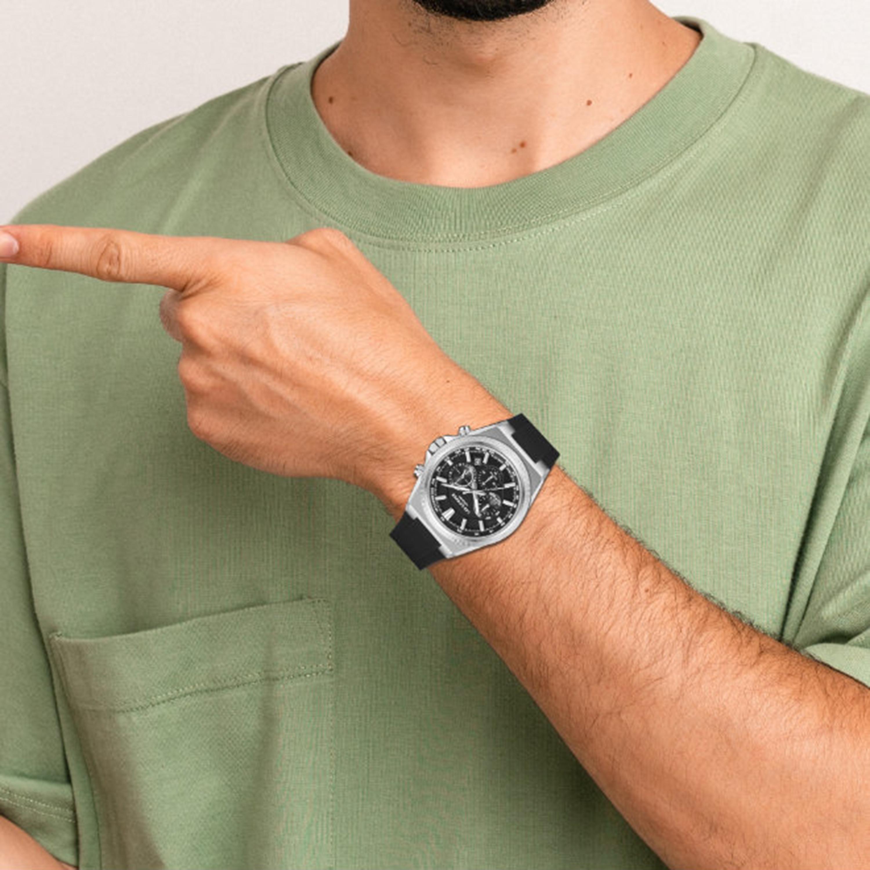 Lee Cooper Men's 43MM Black Chronograph Silicone Watch | LC08304.351-men-watchesandjewellery-watches-image-2