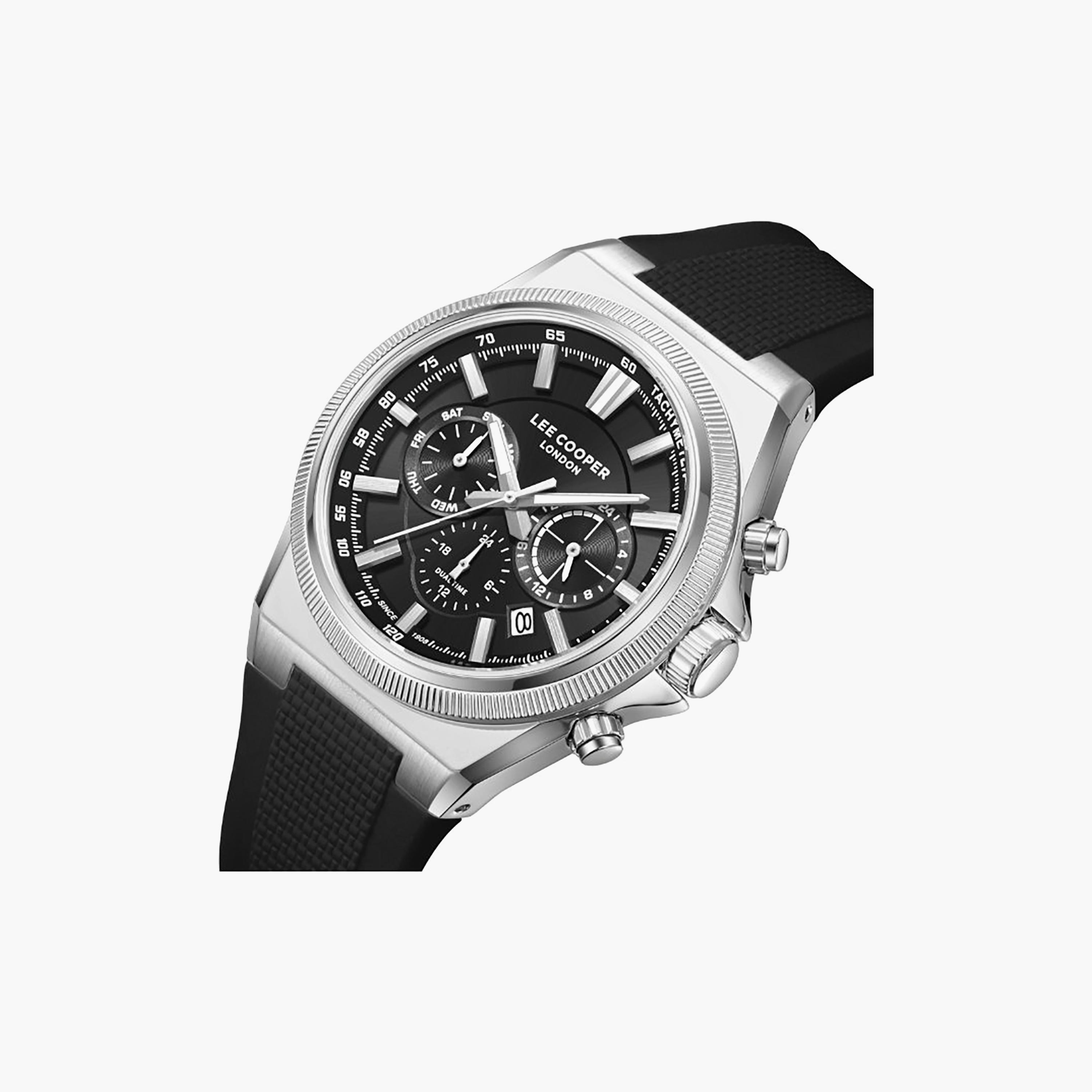 Lee Cooper Men's 43MM Black Chronograph Silicone Watch | LC08304.351-men-watchesandjewellery-watches-image-6