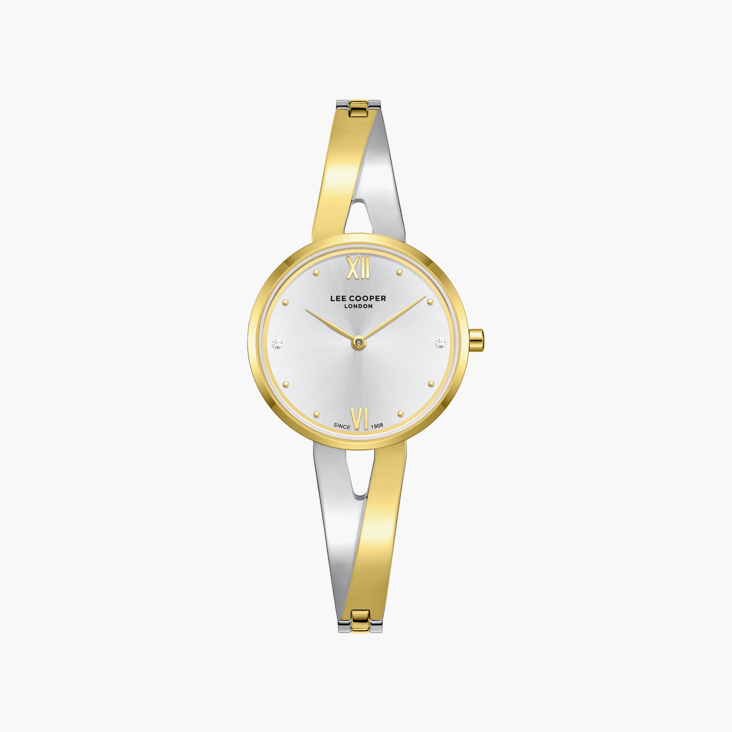 ساعة لي كوبر النسائية مقاس 43 مم، فضية وذهبية، تناظرية، معدنية | LC08308.230-women-watchesandjewellery-watches-image-1