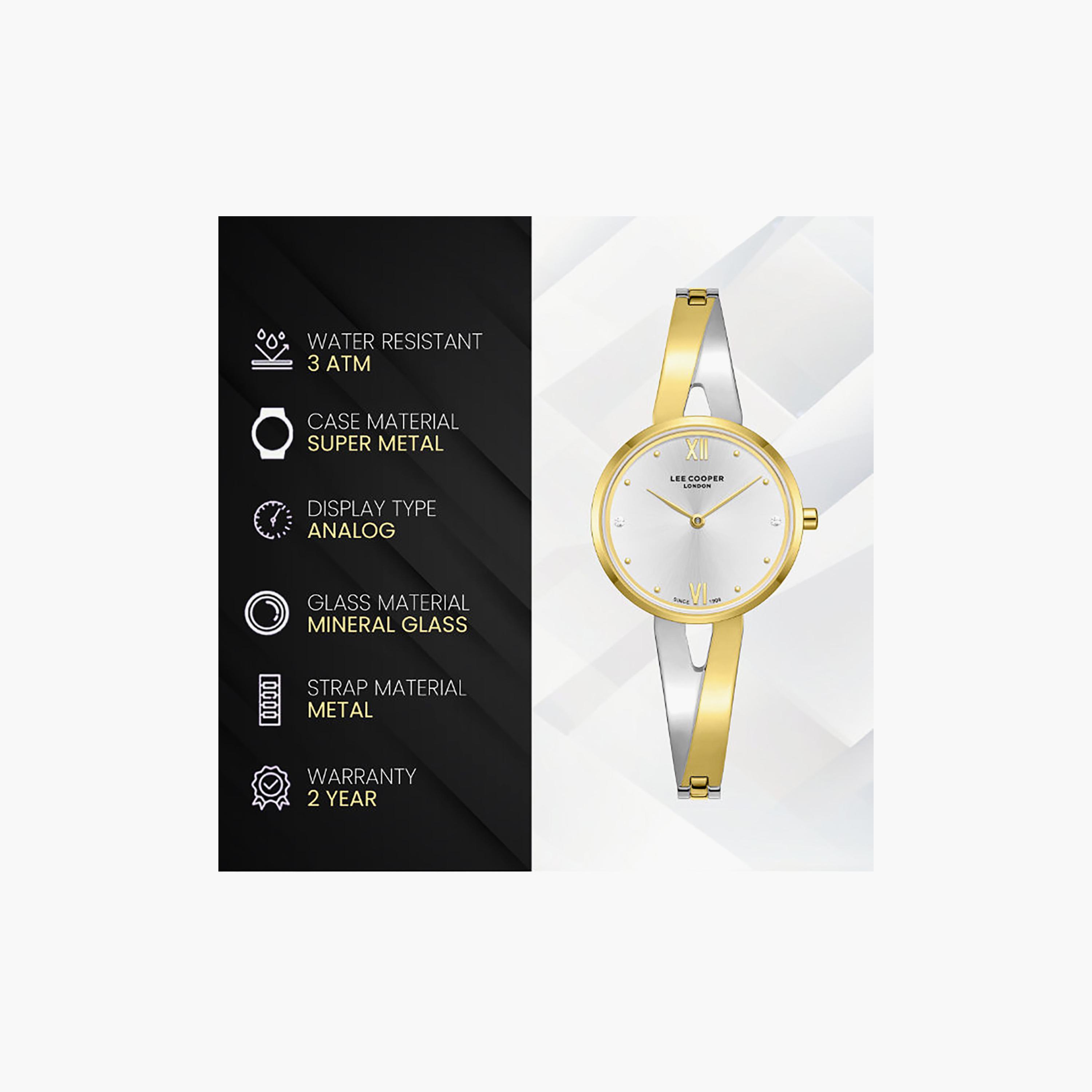 ساعة لي كوبر النسائية مقاس 43 مم، فضية وذهبية، تناظرية، معدنية | LC08308.230-women-watchesandjewellery-watches-image-9