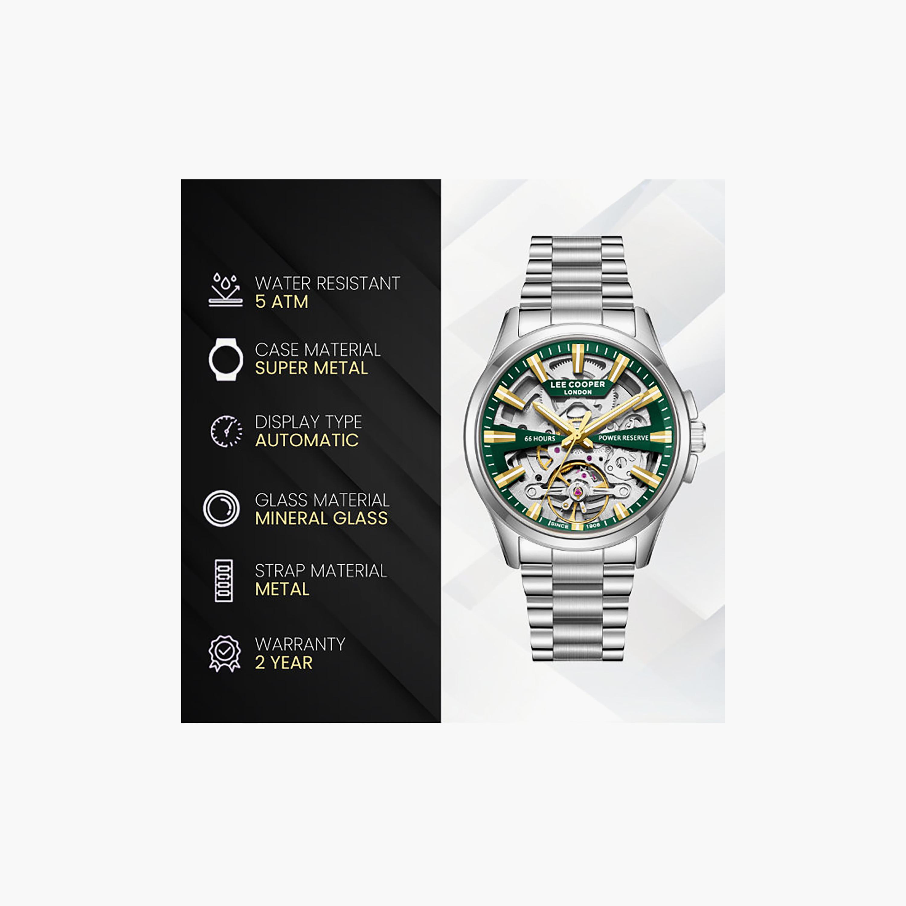Lee Cooper Men's 42MM Silver Automatic Metal Watch | LC08311.370-men-watchesandjewellery-watches-image-9