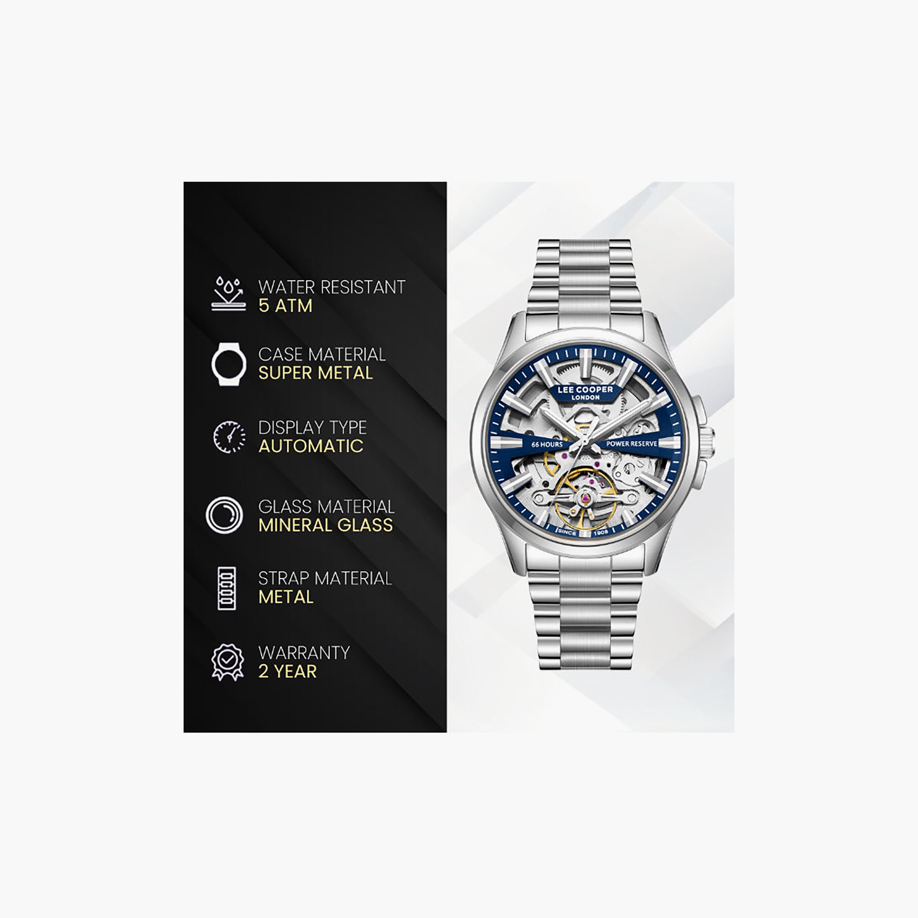 Lee Cooper Men's 42MM Silver Automatic Metal Watch | LC08311.390-men-watchesandjewellery-watches-image-9