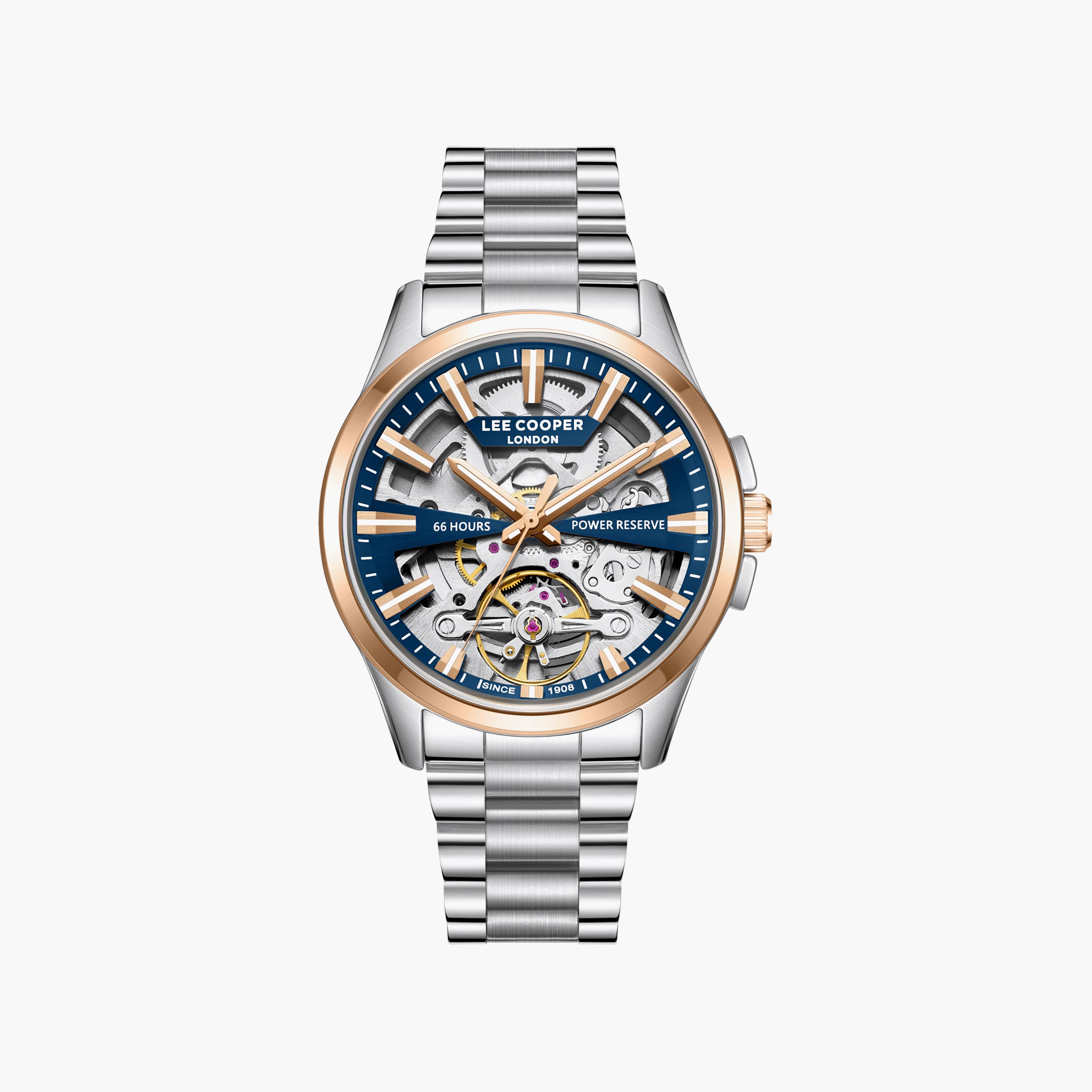 ساعة أوتوماتيك معدن باللون الفضي 45 مم للرجال من لي كوبر | LC08311.590-men-watchesandjewellery-watches-image-1