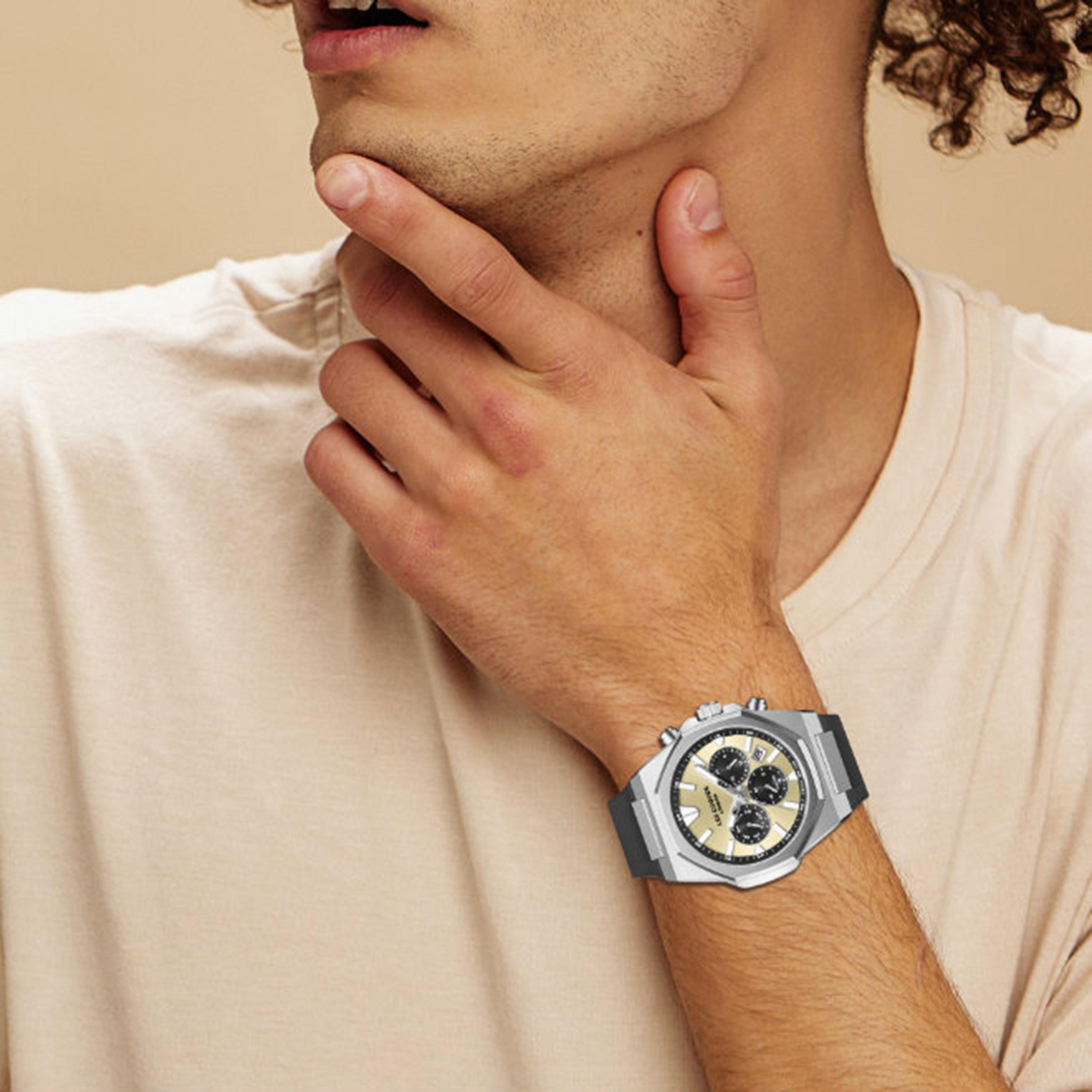 ساعة كرونوغراف سيليكون باللون الأسود 45 مم للرجال من لي كوبر | LC08313.311-men-watchesandjewellery-watches-image-2