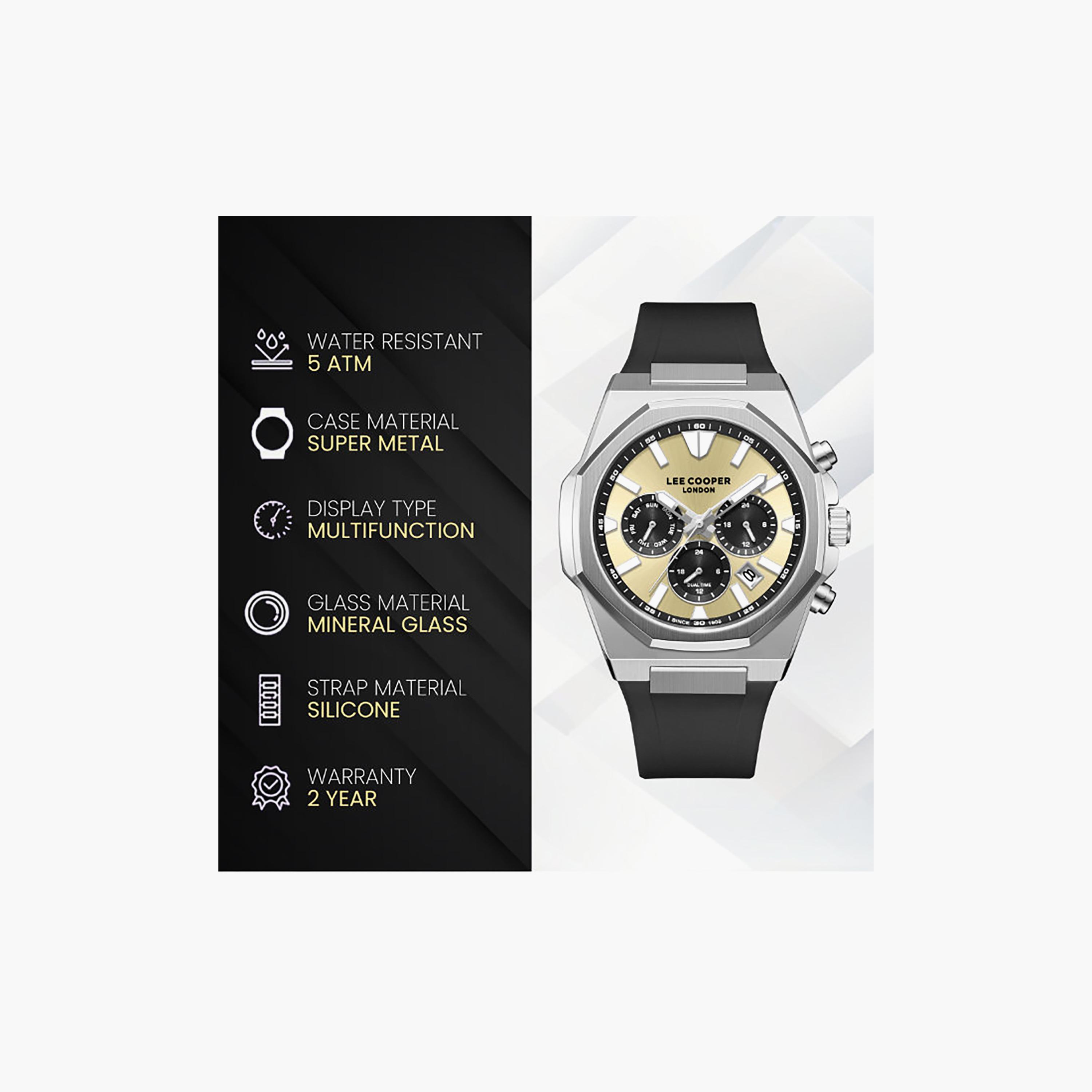 ساعة كرونوغراف سيليكون باللون الأسود 45 مم للرجال من لي كوبر | LC08313.311-men-watchesandjewellery-watches-image-9