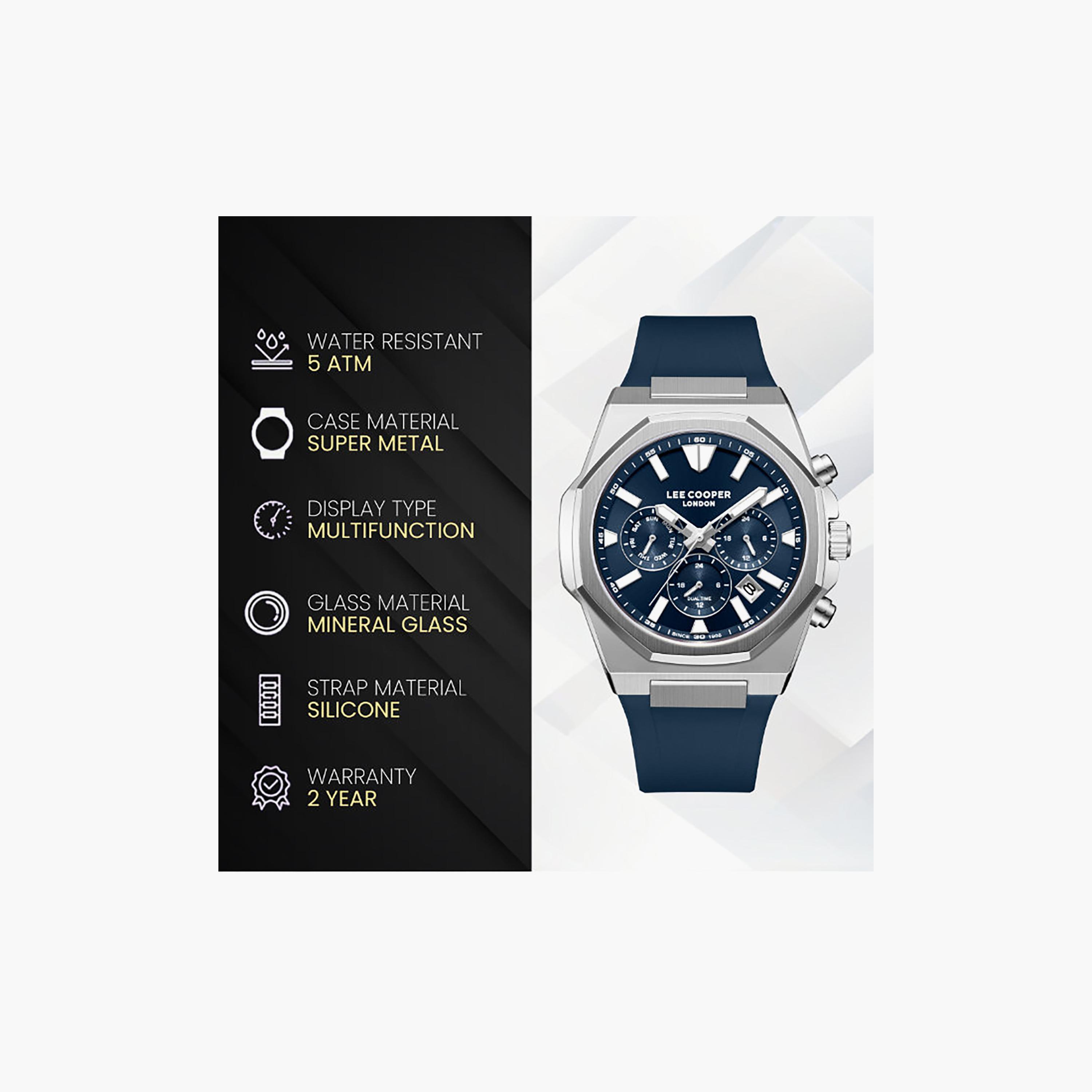 Lee Cooper Men's 45MM Blue Chronograph Silicone Watch | LC08313.399-men-watchesandjewellery-watches-image-9
