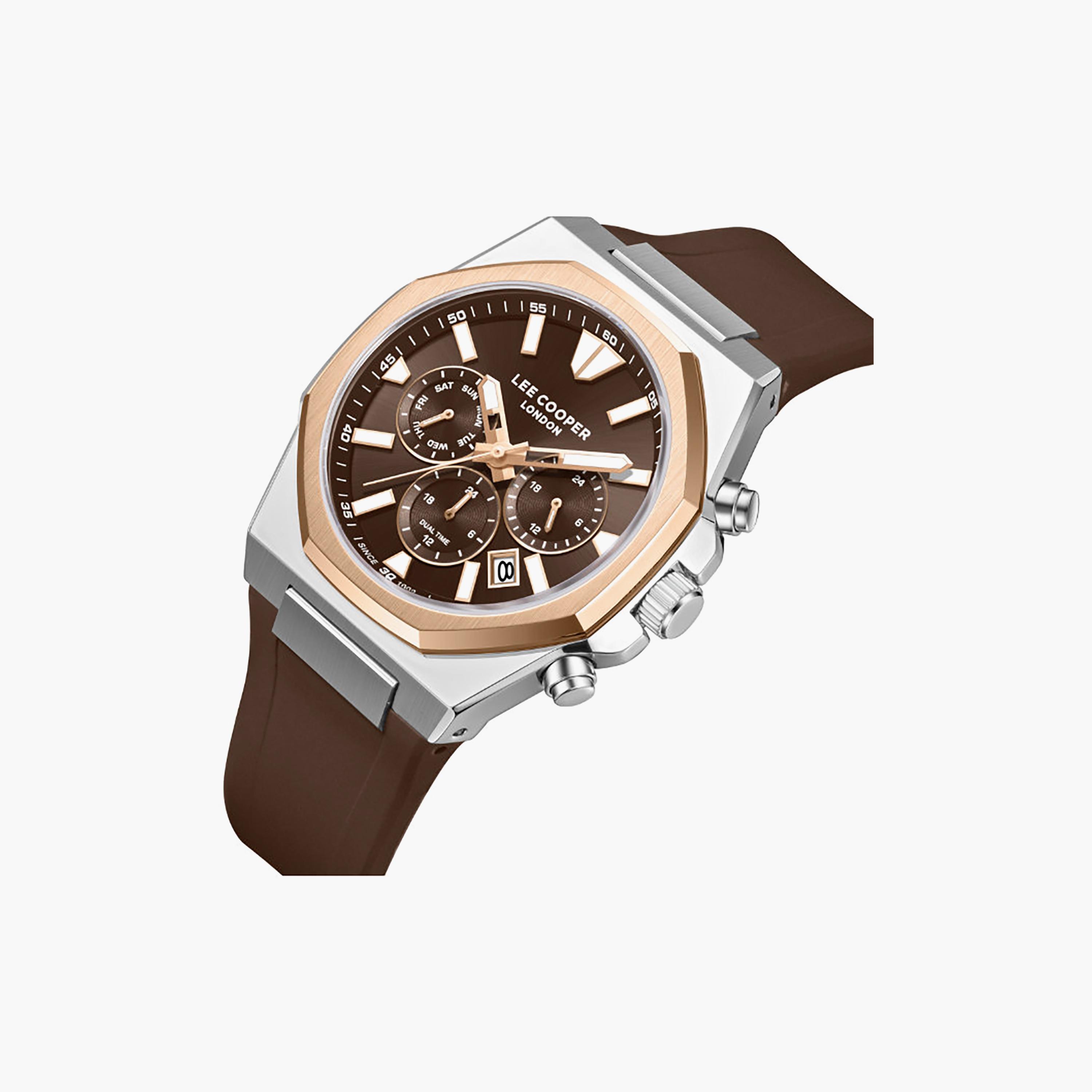Lee Cooper Men's 45MM Brown Chronograph Silicone Watch | LC08313.542-men-watchesandjewellery-watches-image-6