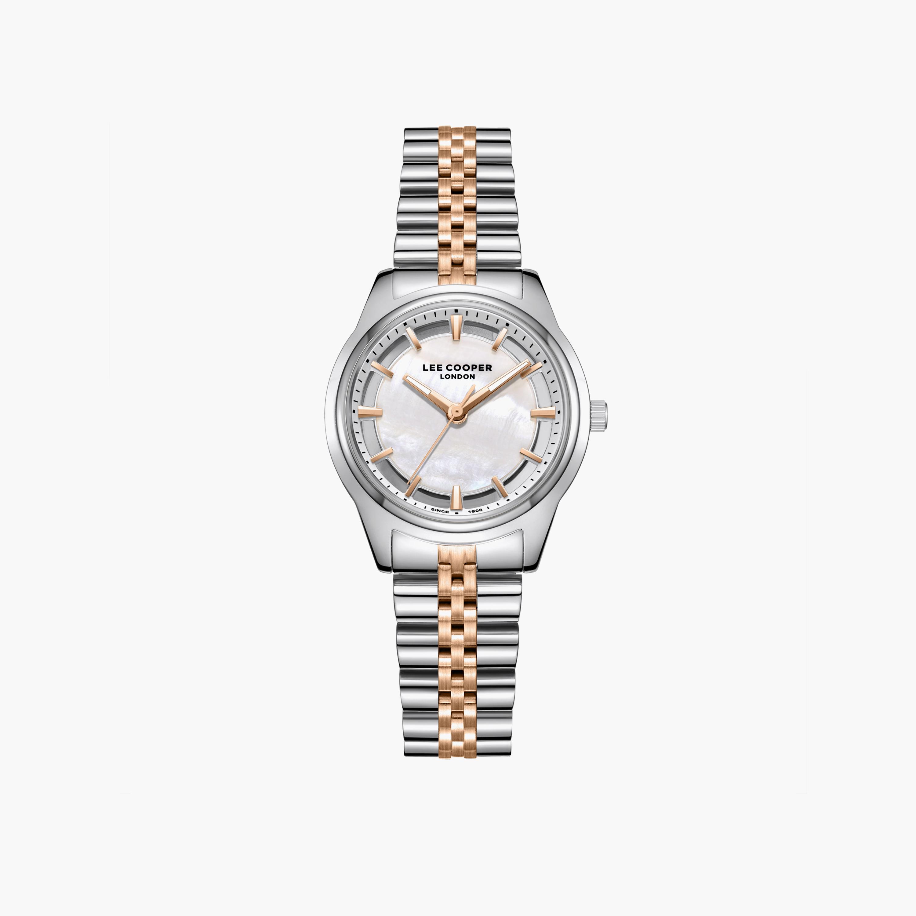 ساعة لي كوبر النسائية مقاس 33 مم، فضية وذهبية، تناظرية، معدنية | LC08285.520-women-watchesandjewellery-watches-image-1