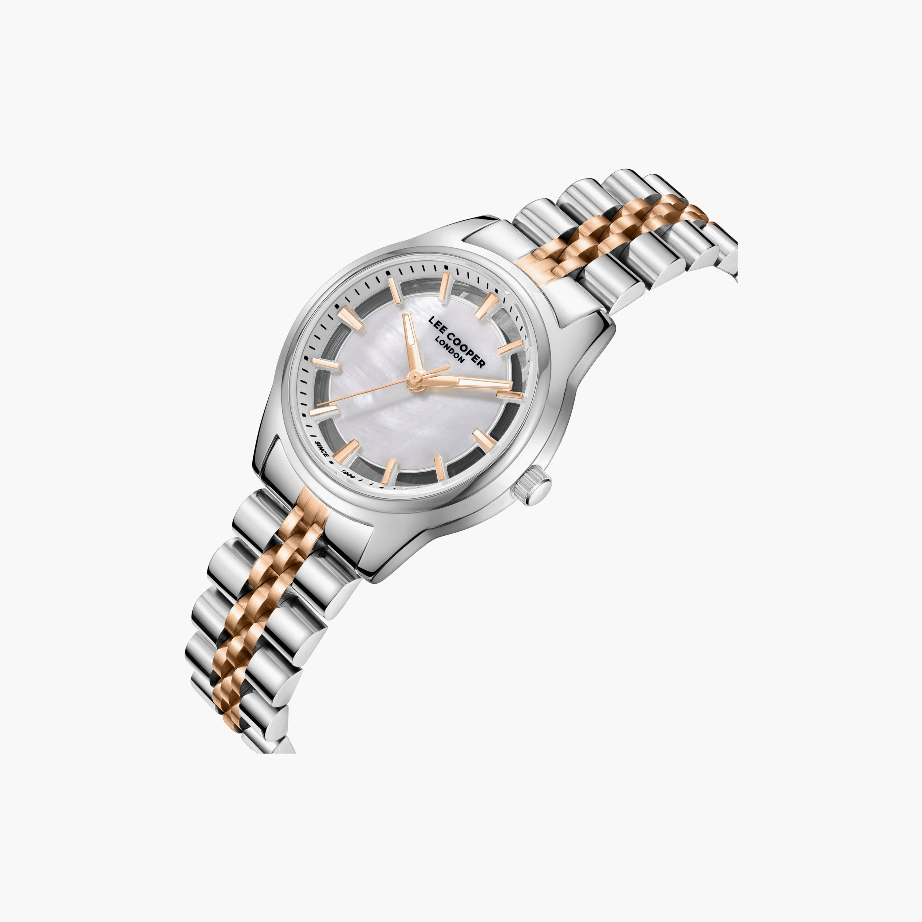 ساعة لي كوبر النسائية مقاس 33 مم، فضية وذهبية، تناظرية، معدنية | LC08285.520-women-watchesandjewellery-watches-image-3