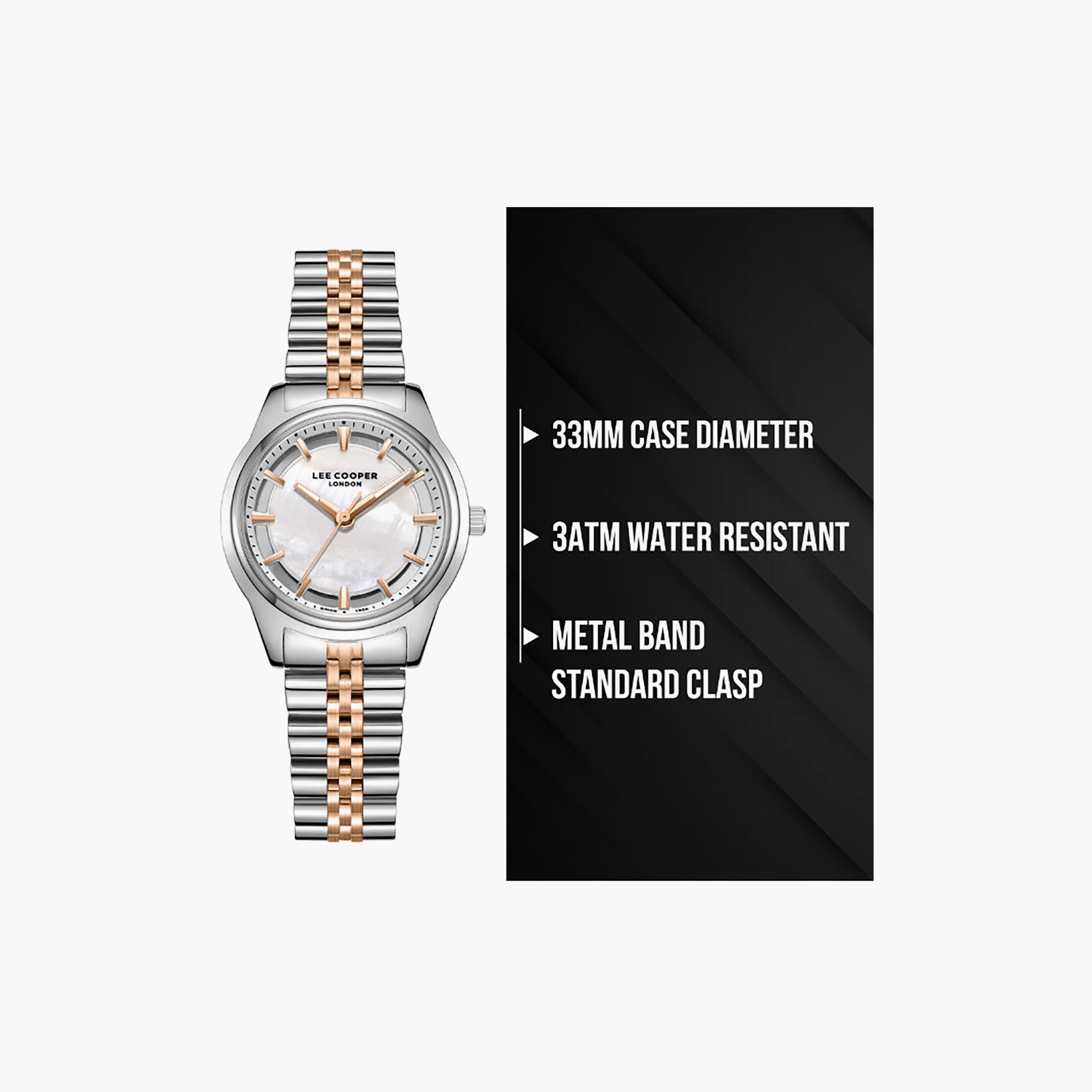 ساعة لي كوبر النسائية مقاس 33 مم، فضية وذهبية، تناظرية، معدنية | LC08285.520-women-watchesandjewellery-watches-image-9