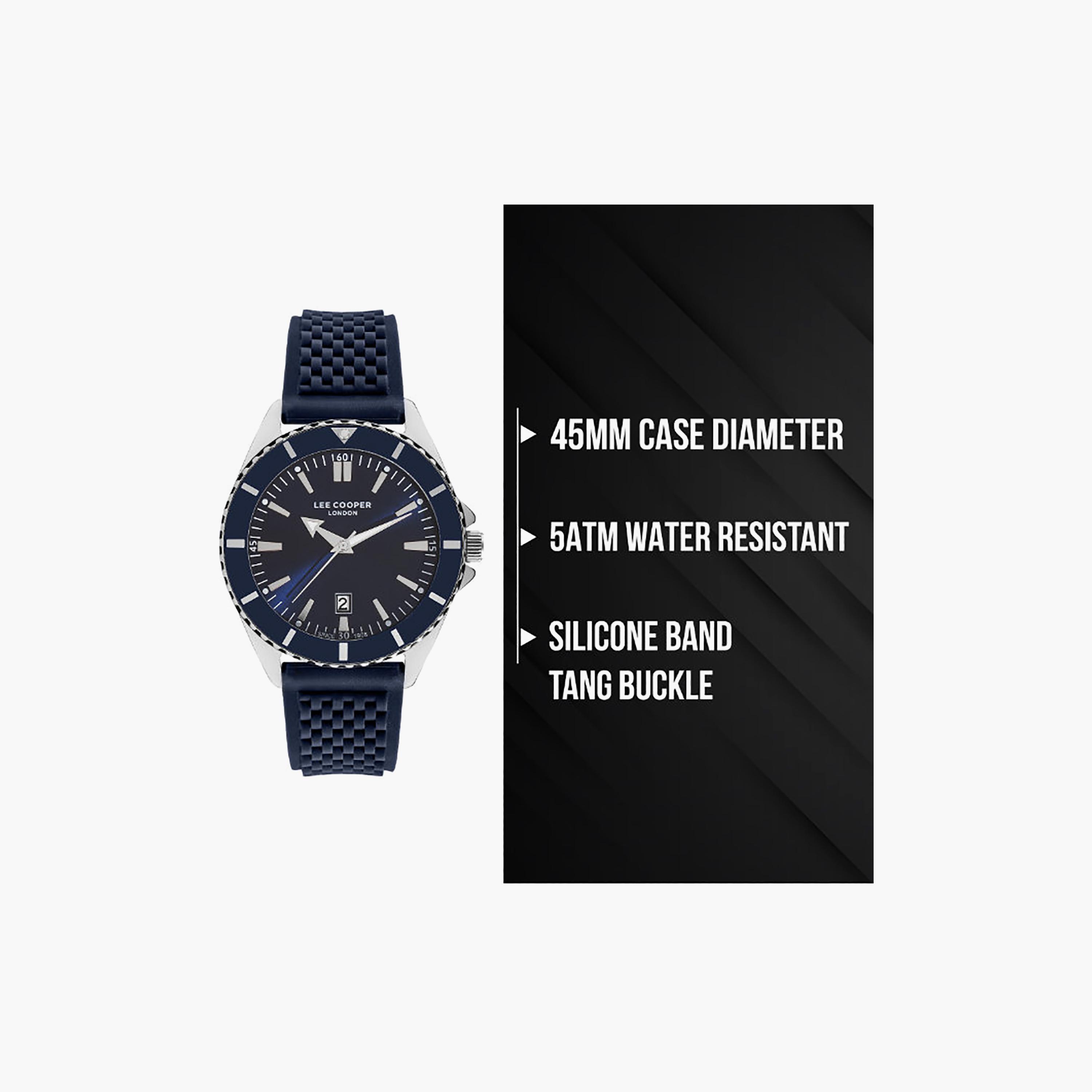 Lee Cooper Men's 45MM DARK BLUE Analog SILICONE Watch | LC07361.399-men-watchesandjewellery-watches-image-5