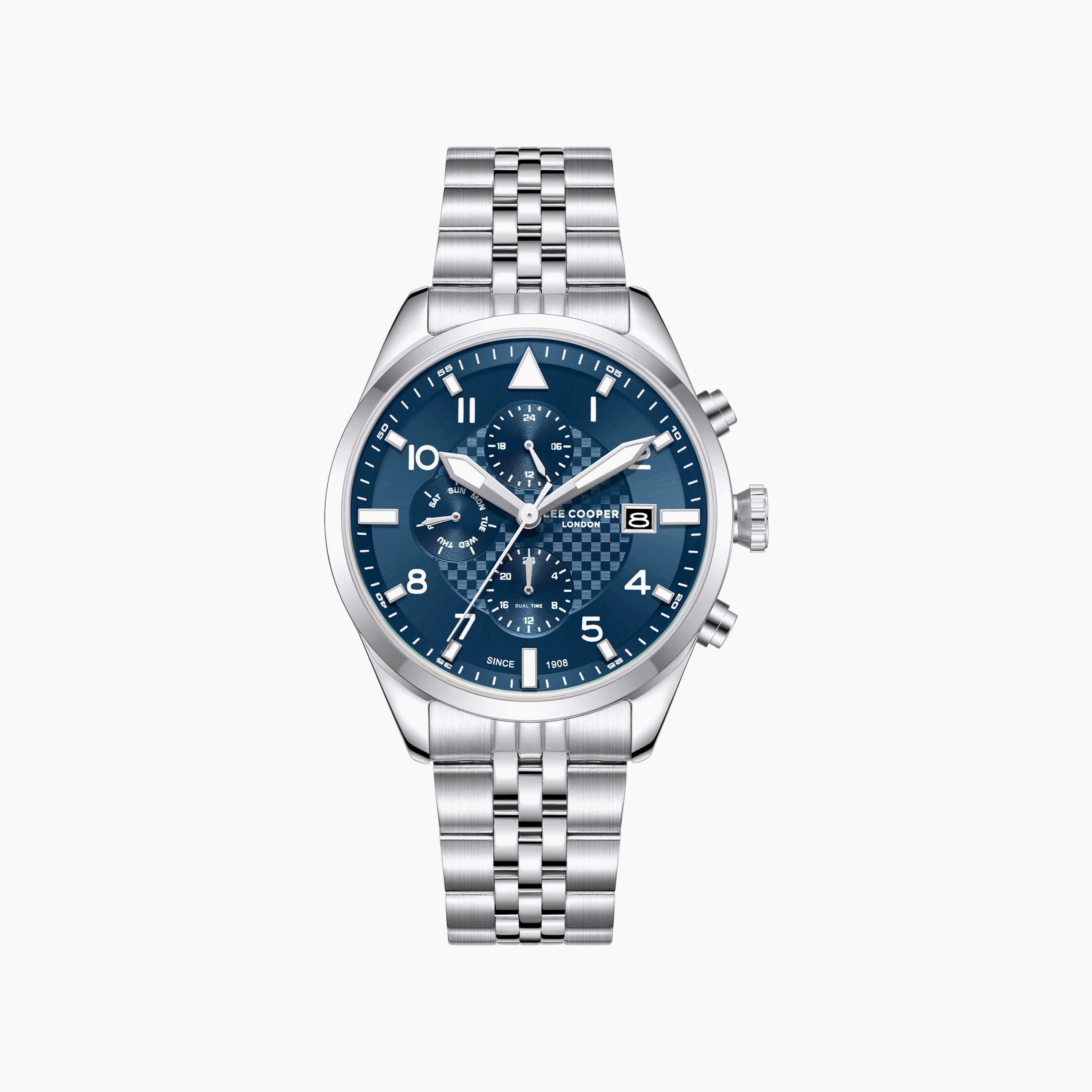 Lee Cooper Men's 41MM Silver Chronograph Metal Watch | LC08318.390-men-watchesandjewellery-watches-image-1