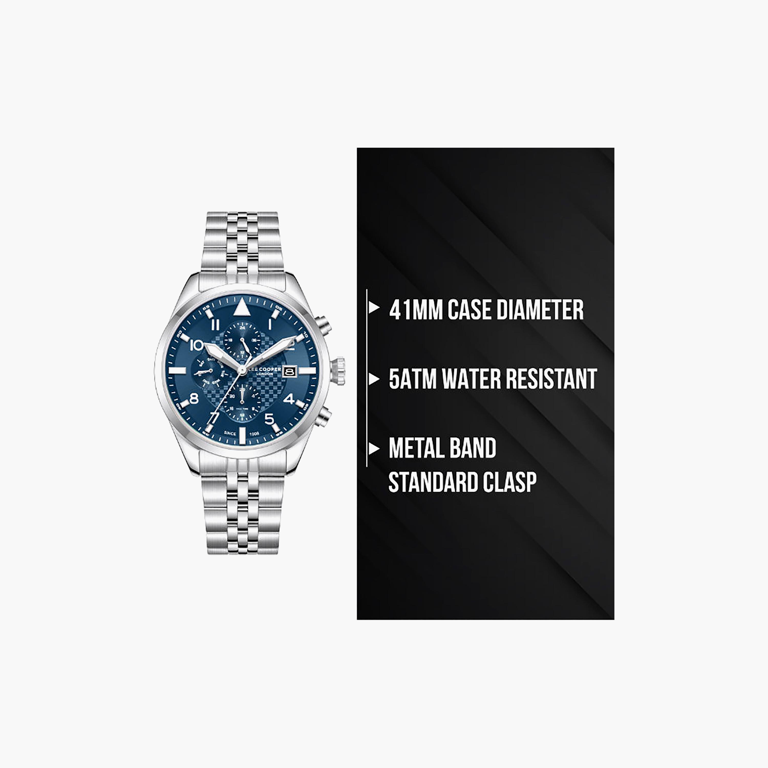 Lee Cooper Men's 41MM Silver Chronograph Metal Watch | LC08318.390-men-watchesandjewellery-watches-image-11