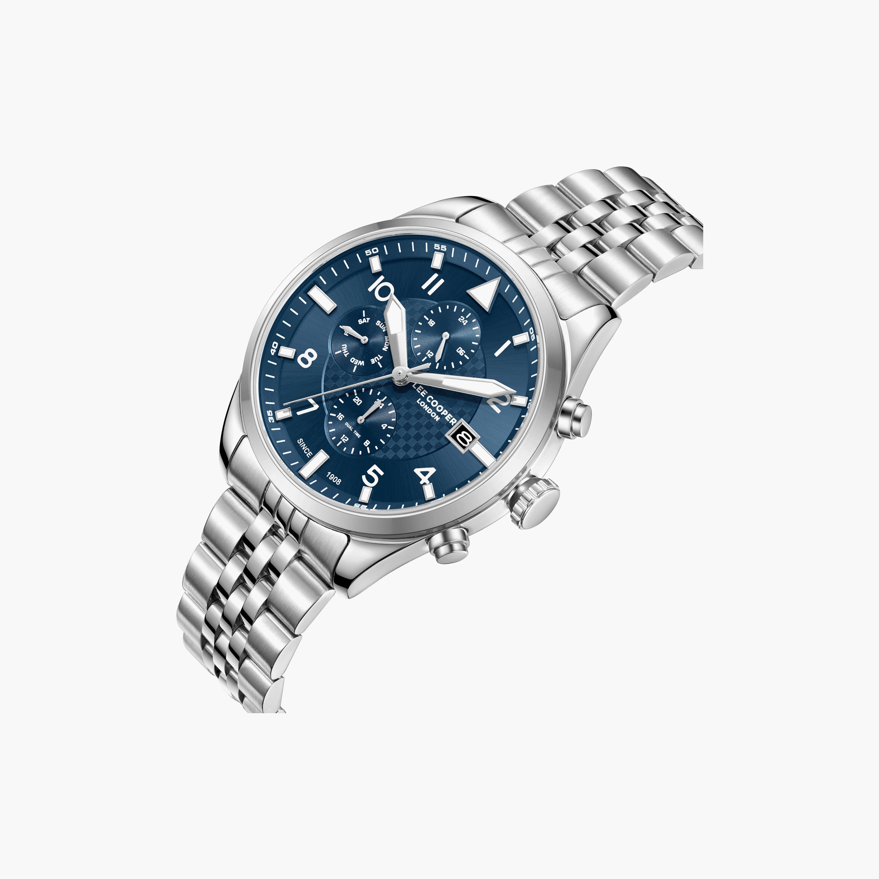 Lee Cooper Men's 41MM Silver Chronograph Metal Watch | LC08318.390-men-watchesandjewellery-watches-image-4