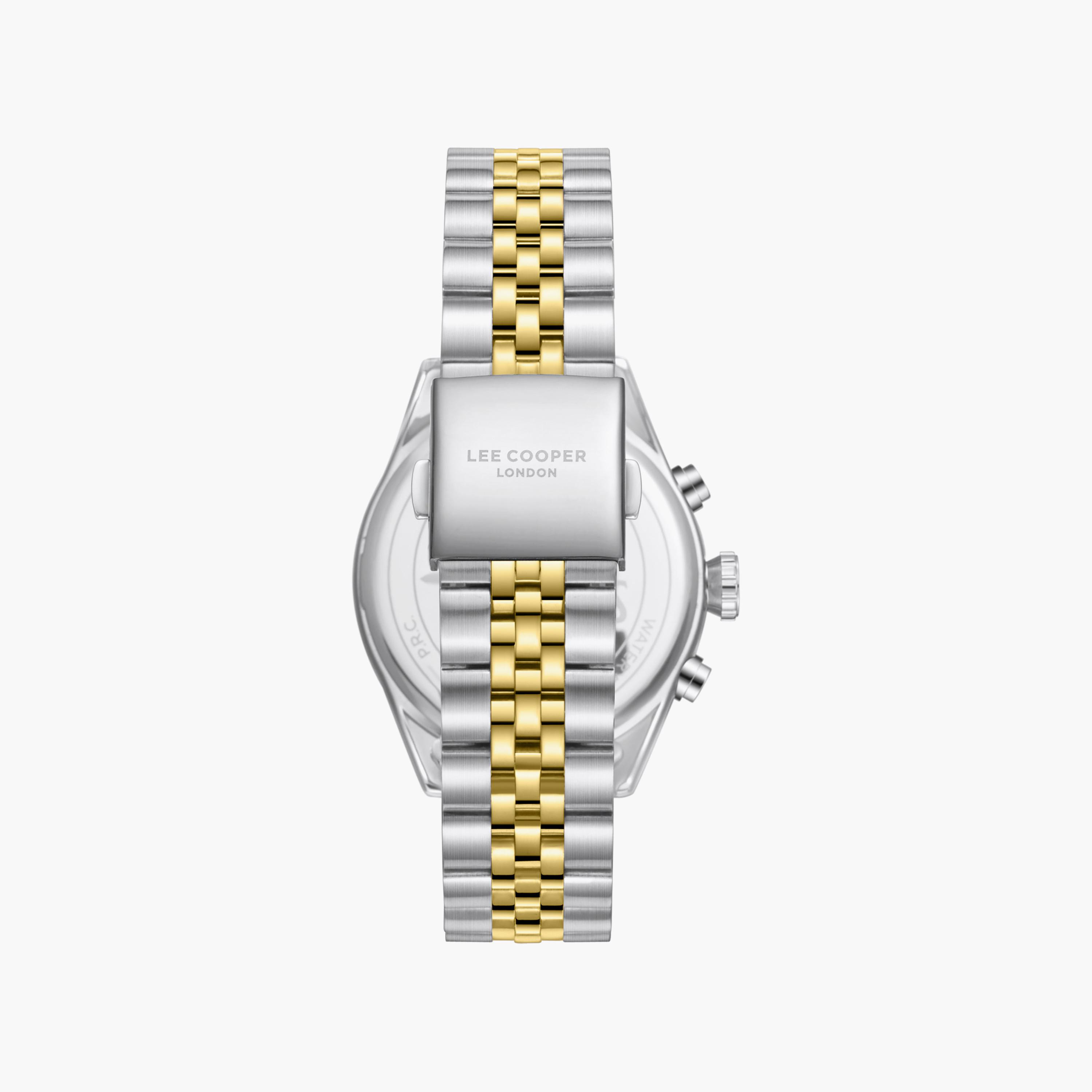 ساعة لي كوبر الرجالية المعدنية كرونوغراف فضية وذهبية مقاس 41 مم | LC08318.270-men-watchesandjewellery-watches-image-6