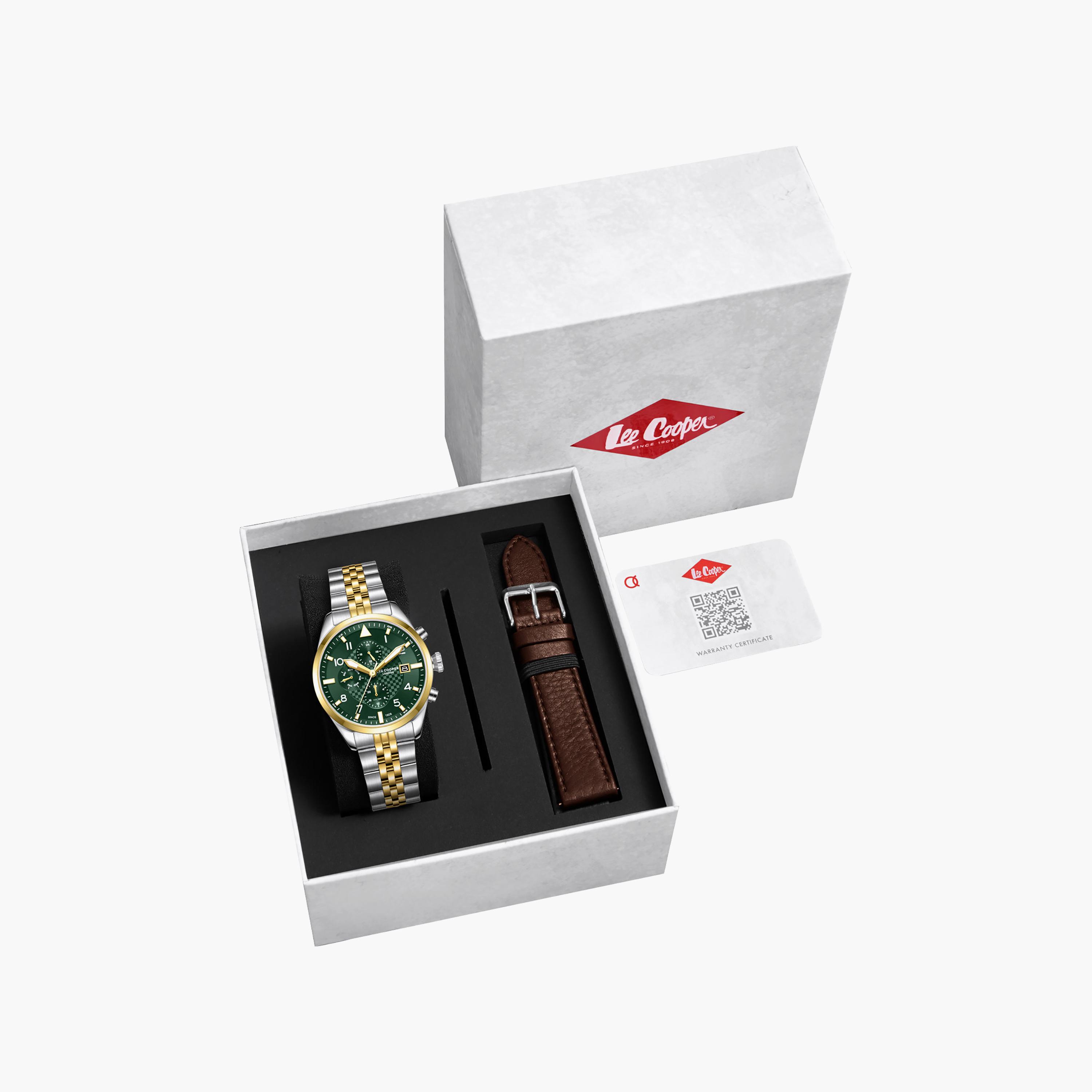 ساعة لي كوبر الرجالية المعدنية كرونوغراف فضية وذهبية مقاس 41 مم | LC08318.270-men-watchesandjewellery-watches-image-7