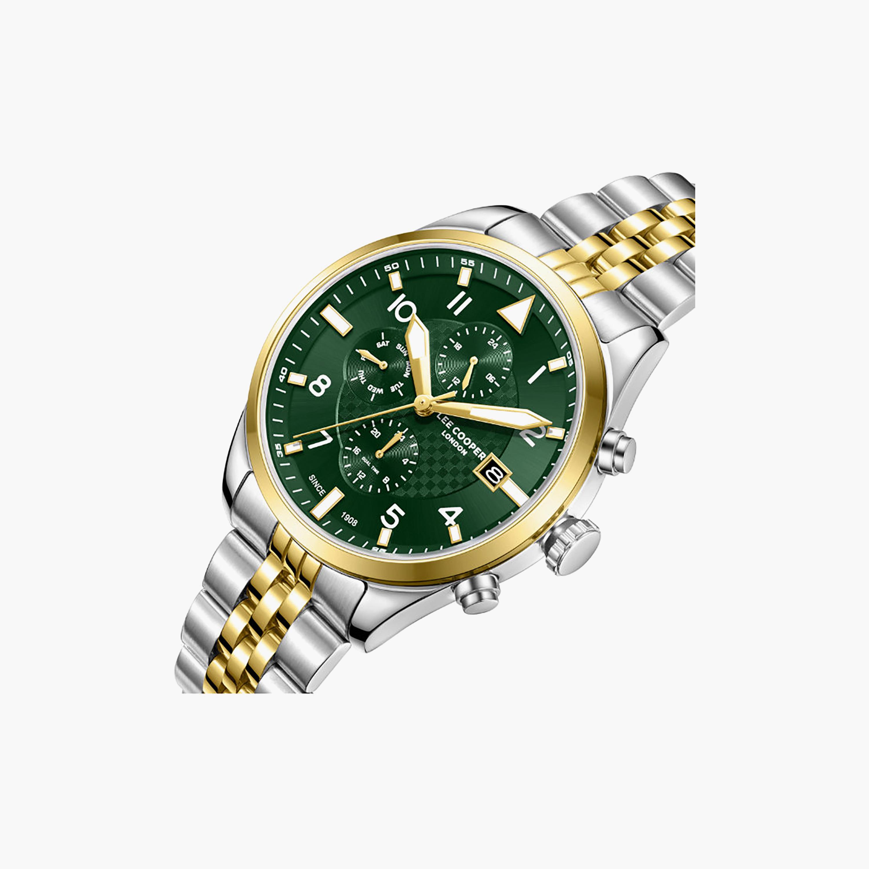 ساعة لي كوبر الرجالية المعدنية كرونوغراف فضية وذهبية مقاس 41 مم | LC08318.270-men-watchesandjewellery-watches-image-8