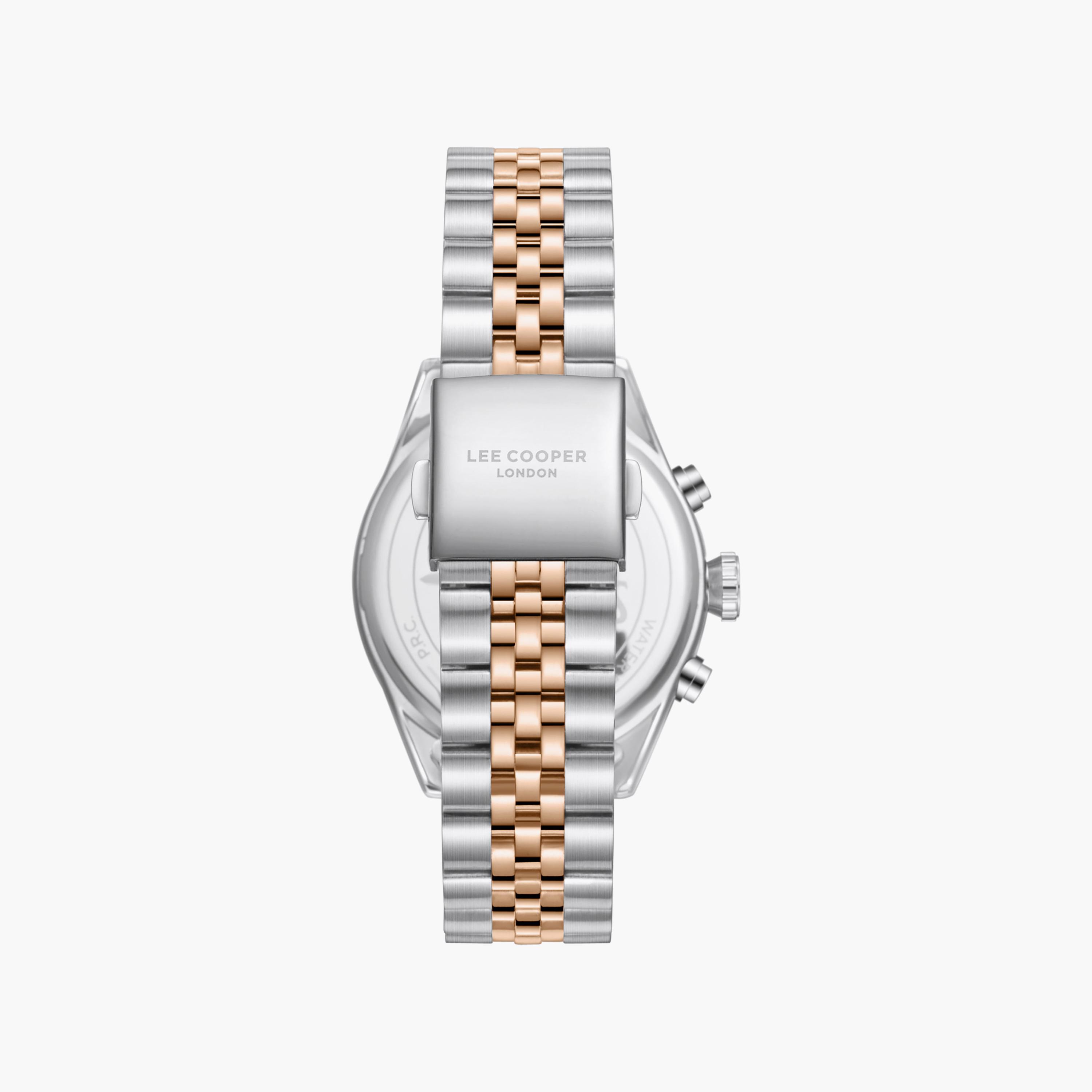 ساعة لي كوبر الرجالية المعدنية كرونوغراف فضية وذهبية مقاس 41 مم | LC08318.560-men-watchesandjewellery-watches-image-6