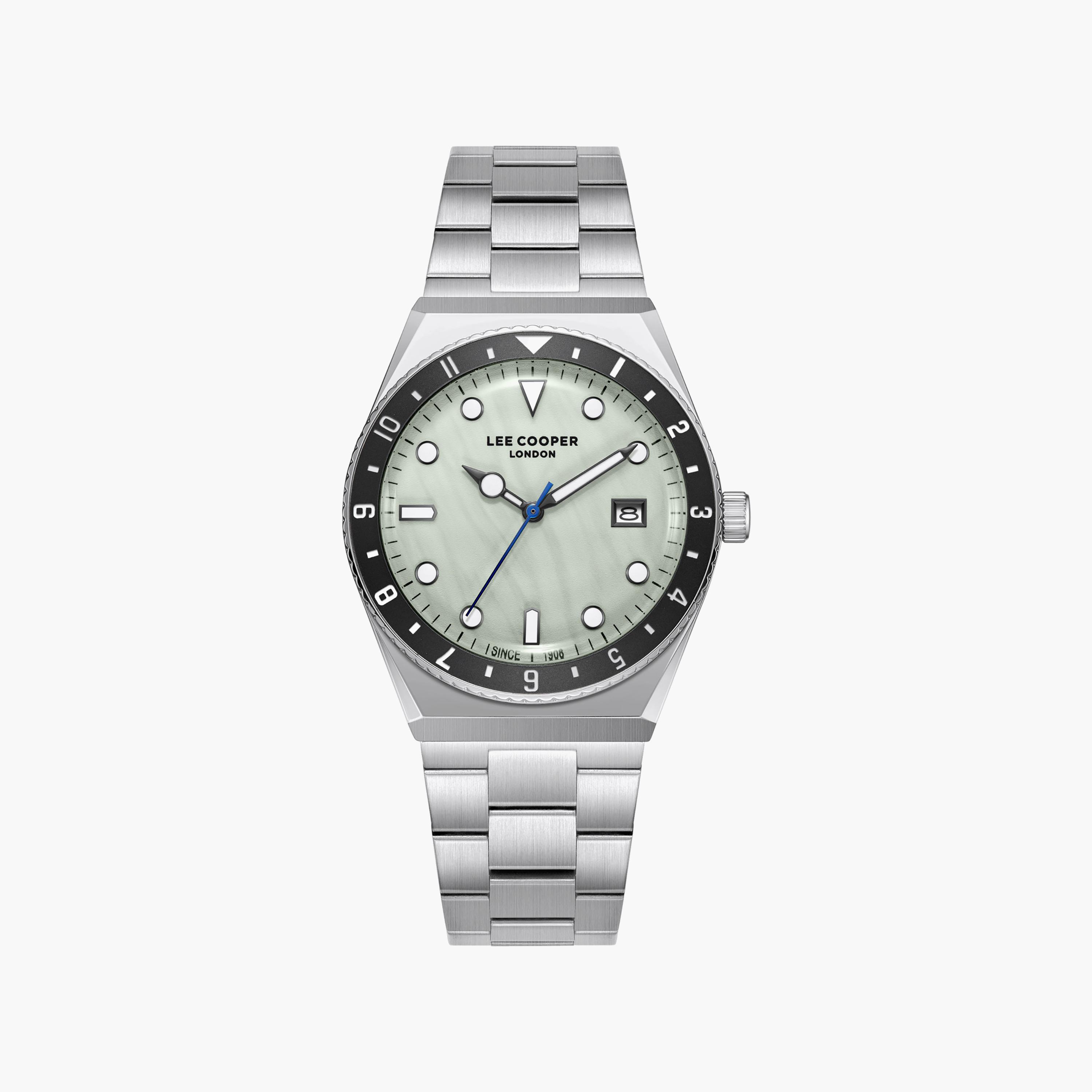 ساعة أنالوج معدن باللون الفضي 40 مم للرجال من لي كوبر | LC08284.300-men-watchesandjewellery-watches-image-1
