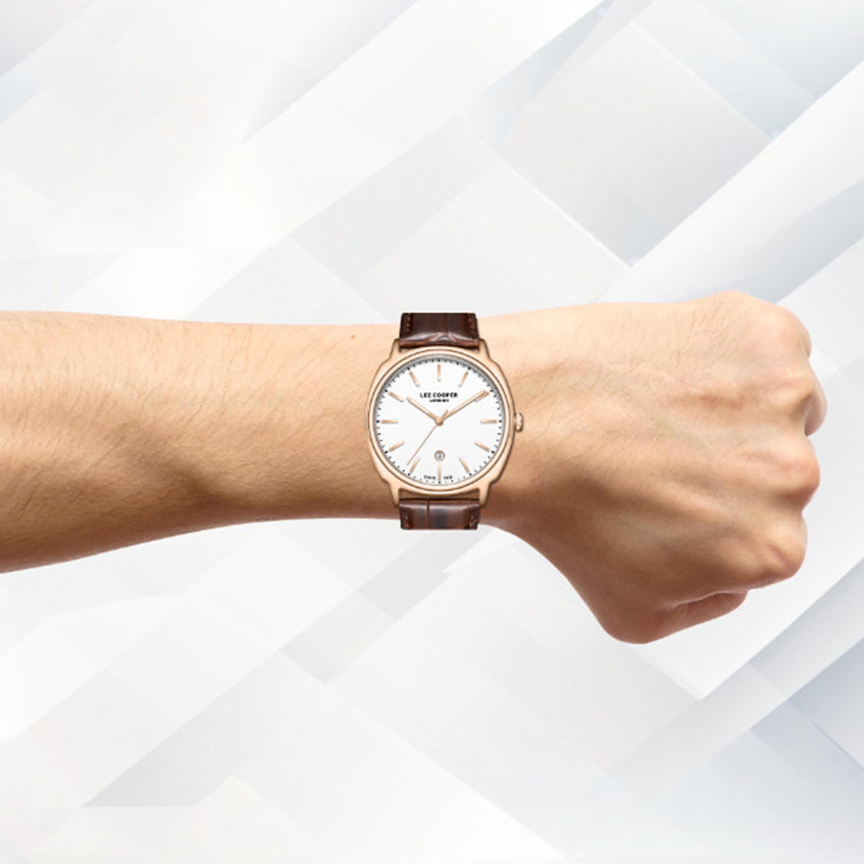 ساعة أنالوج جلد باللون البني 41 مم للرجال من لي كوبر | LC08248.432-men-watchesandjewellery-watches-image-10