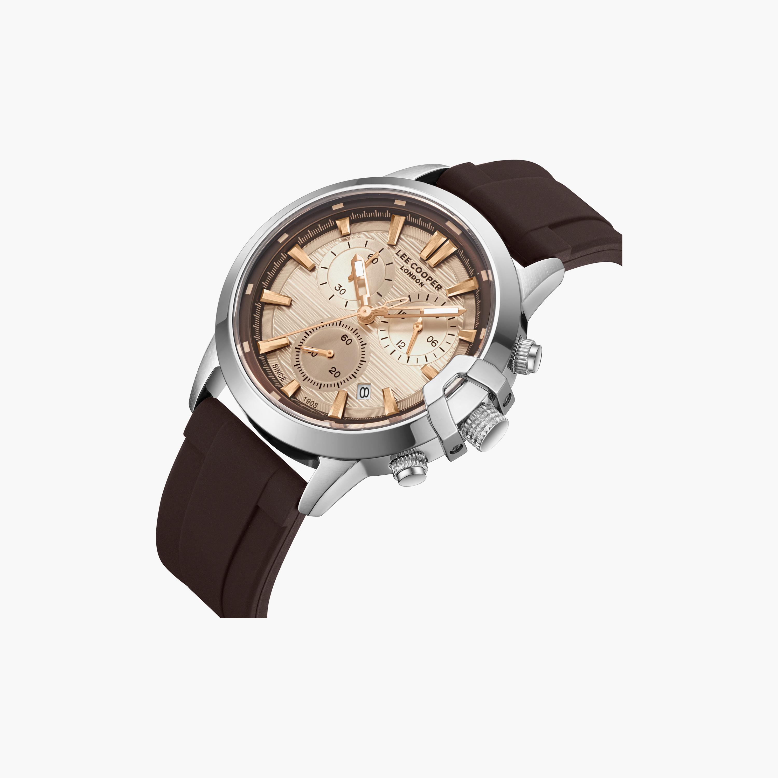 Lee Cooper Men's 44MM Brown Chronograph Silicone Watch | LC08267.332-men-watchesandjewellery-watches-image-3