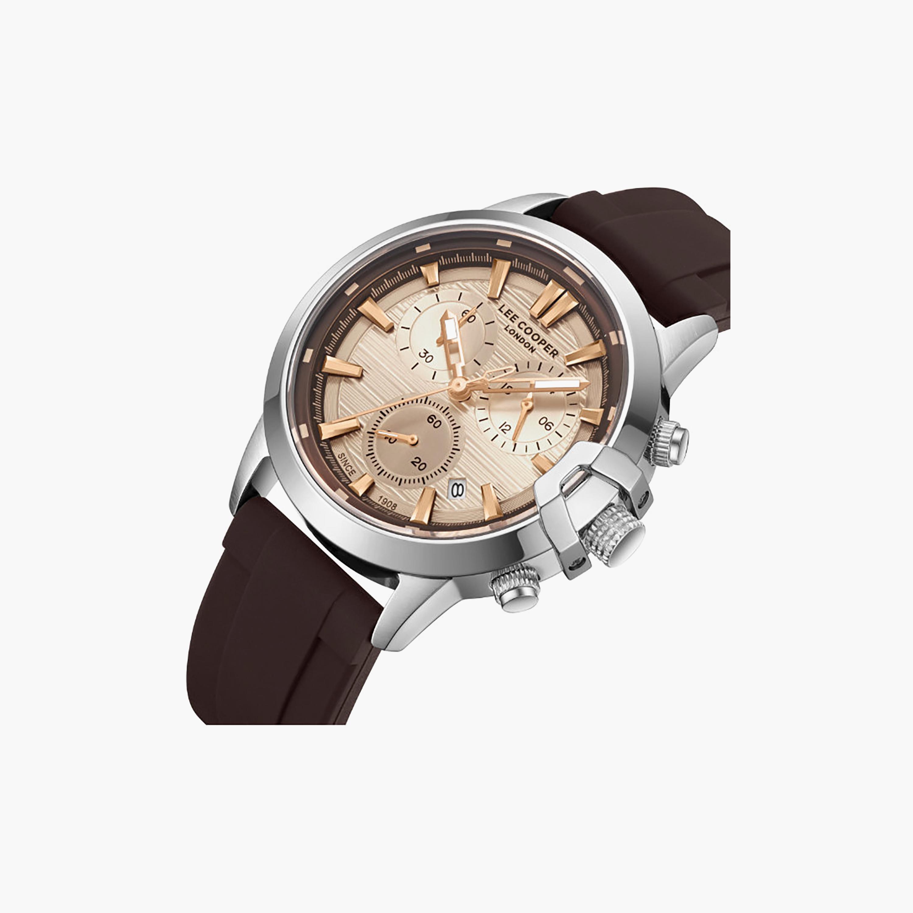 Lee Cooper Men's 44MM Brown Chronograph Silicone Watch | LC08267.332-men-watchesandjewellery-watches-image-6