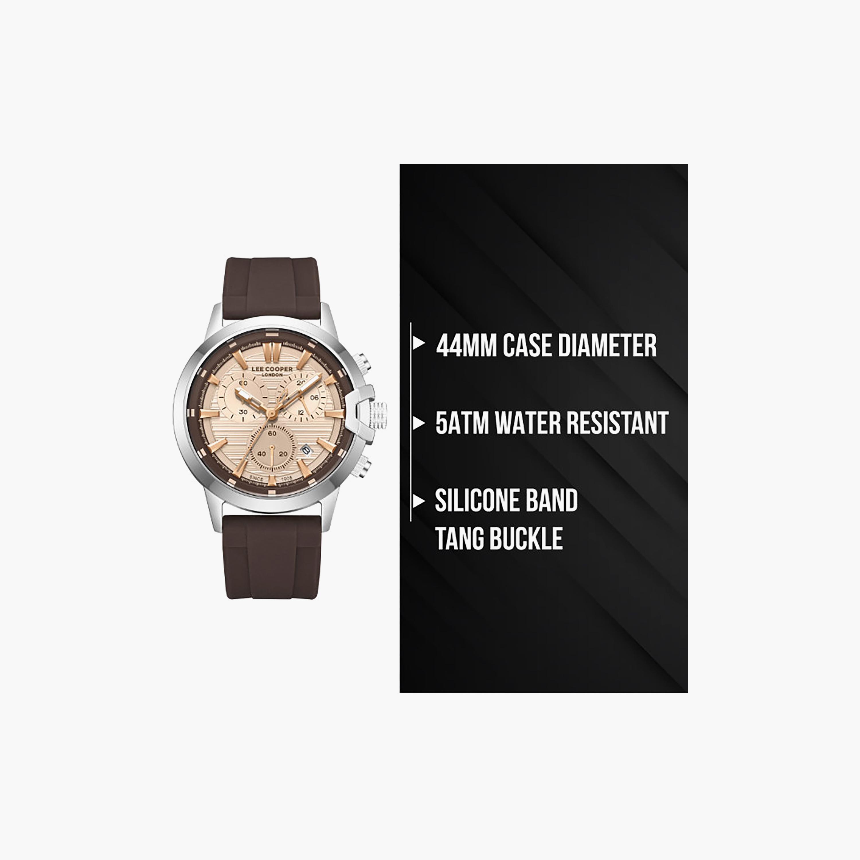 Lee Cooper Men's 44MM Brown Chronograph Silicone Watch | LC08267.332-men-watchesandjewellery-watches-image-9