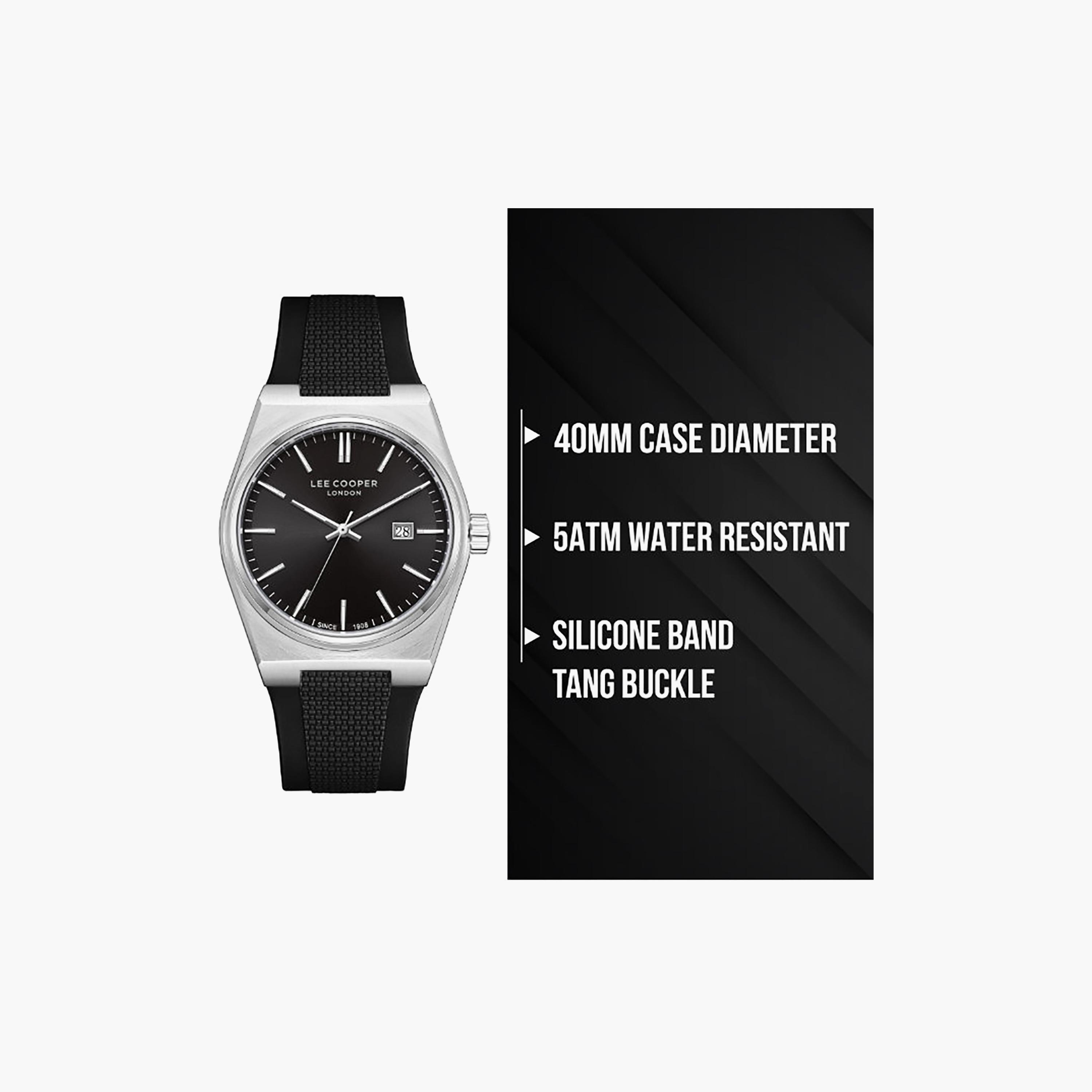 Lee Cooper Men's 40MM Black Analog Silicone Watch | LC08250.351-men-watchesandjewellery-watches-image-9