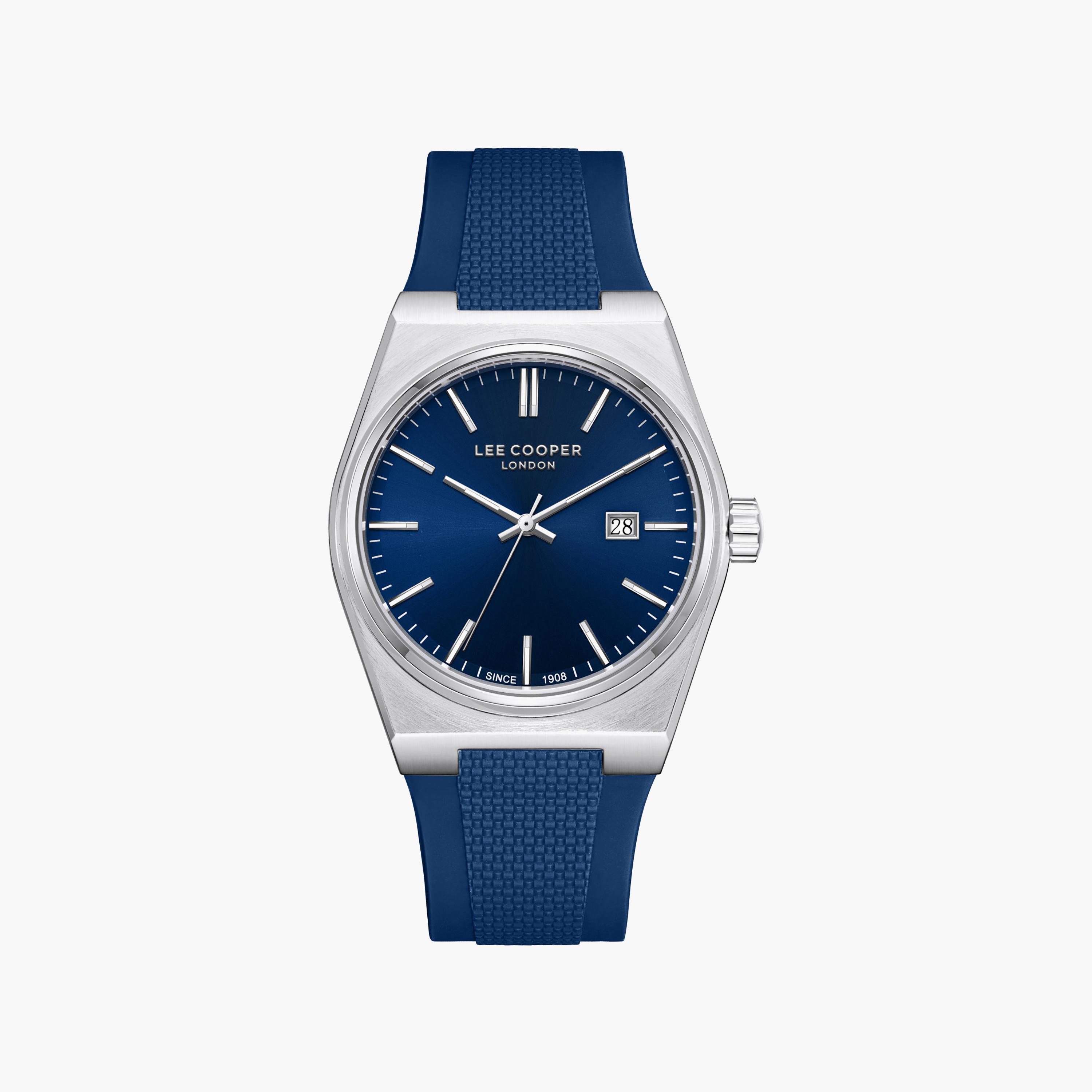 ساعة أنالوج سيليكون باللون الأزرق 40 مم للرجال من لي كوبر | LC08250.399-men-watchesandjewellery-watches-image-1