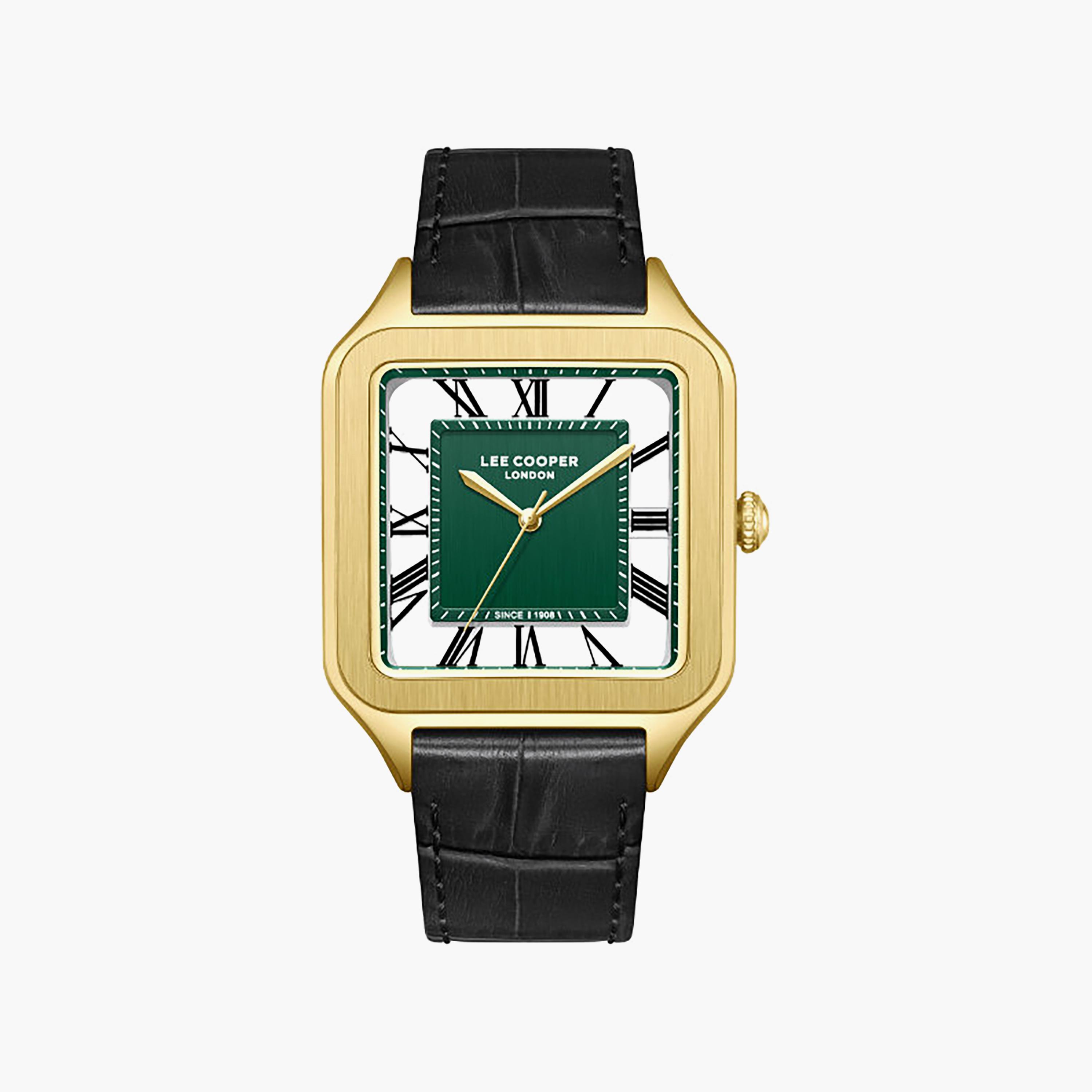ساعة أنالوج جلد باللون الأسود 39 مم للرجال من لي كوبر | LC08277.171-men-watchesandjewellery-watches-image-1