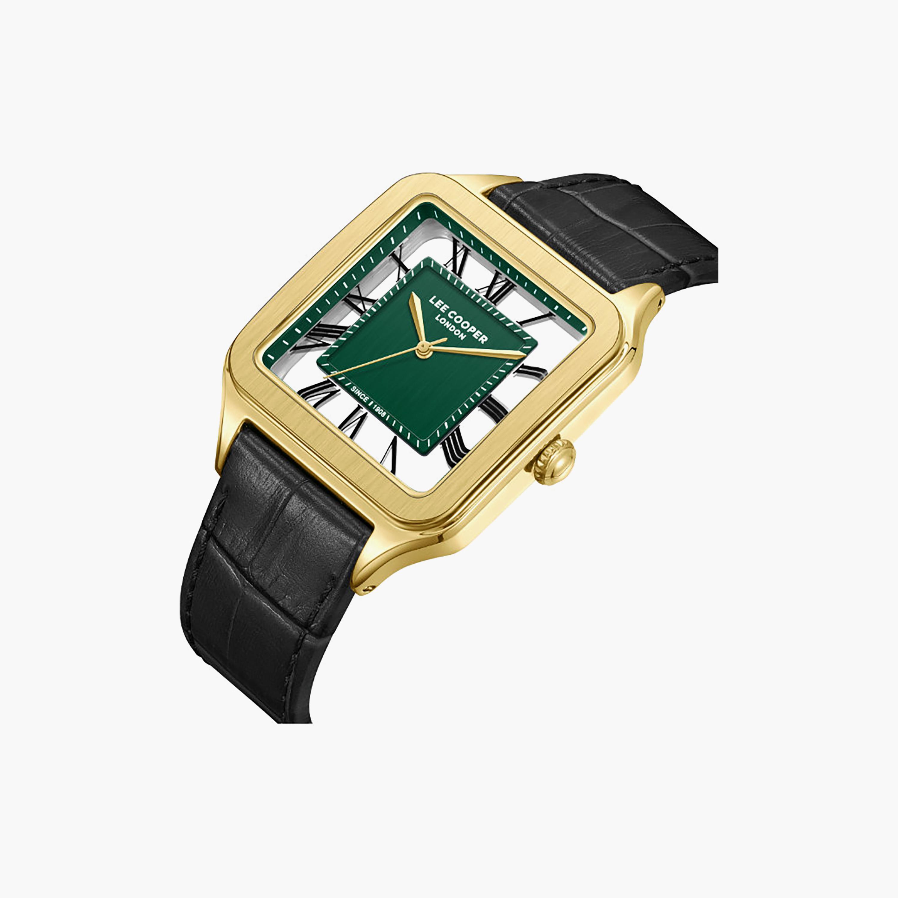 ساعة أنالوج جلد باللون الأسود 39 مم للرجال من لي كوبر | LC08277.171-men-watchesandjewellery-watches-image-3