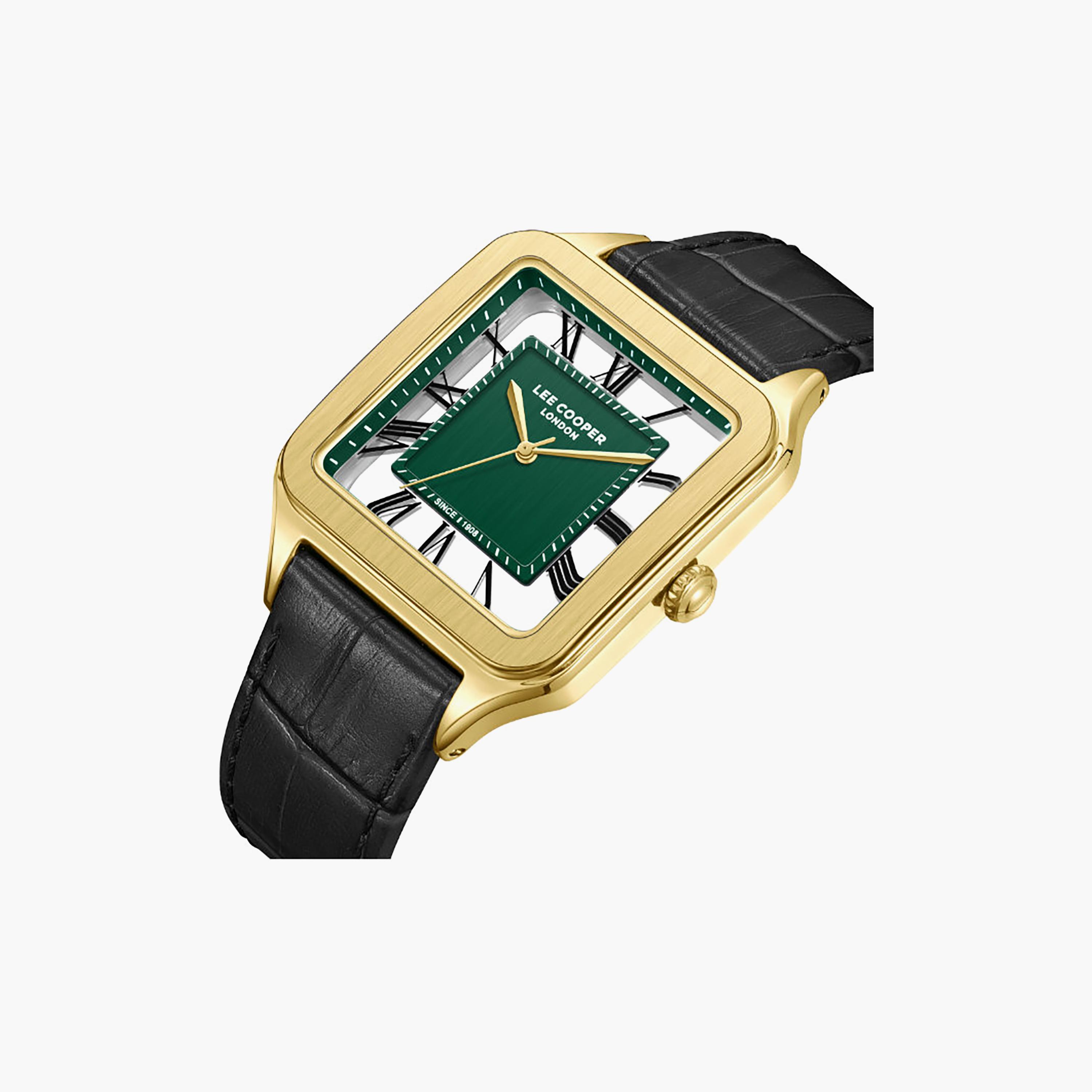 ساعة أنالوج جلد باللون الأسود 39 مم للرجال من لي كوبر | LC08277.171-men-watchesandjewellery-watches-image-6