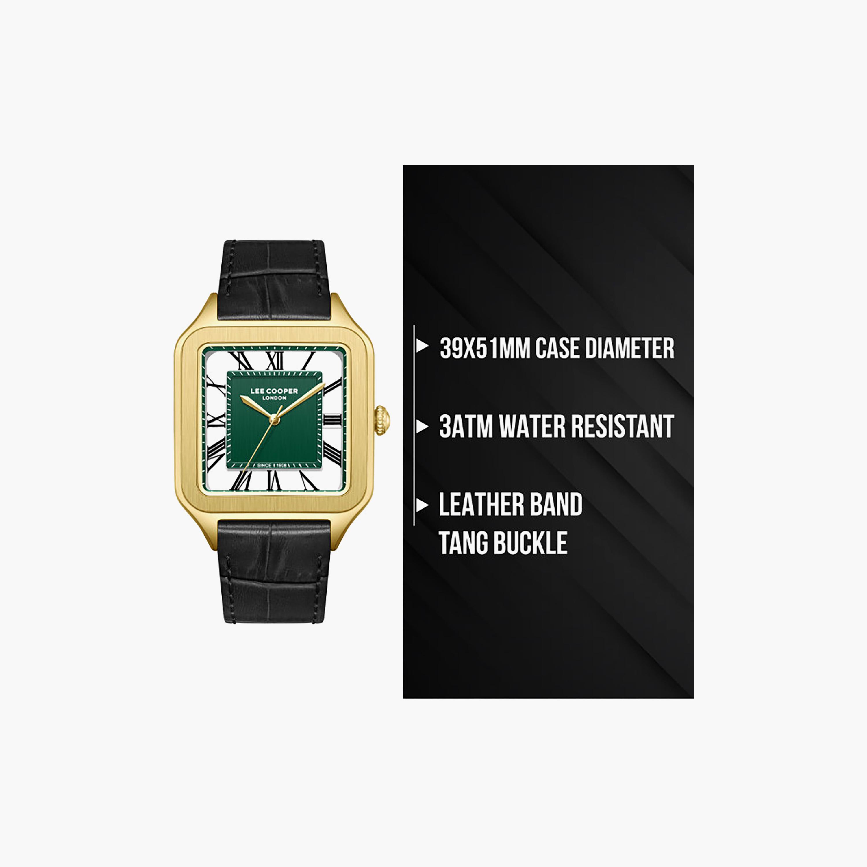 ساعة أنالوج جلد باللون الأسود 39 مم للرجال من لي كوبر | LC08277.171-men-watchesandjewellery-watches-image-9