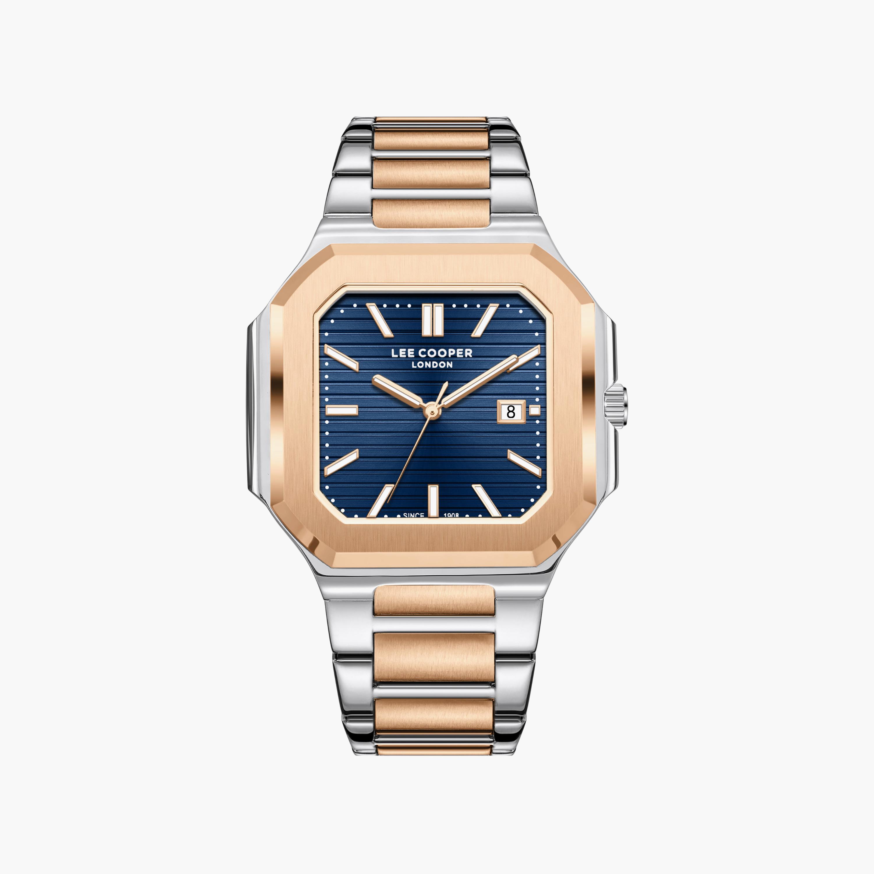 ساعة لي كوبر الرجالية المعدنية التناظرية الفضية والذهبية مقاس 38 مم | LC08269.590-men-watchesandjewellery-watches-image-1