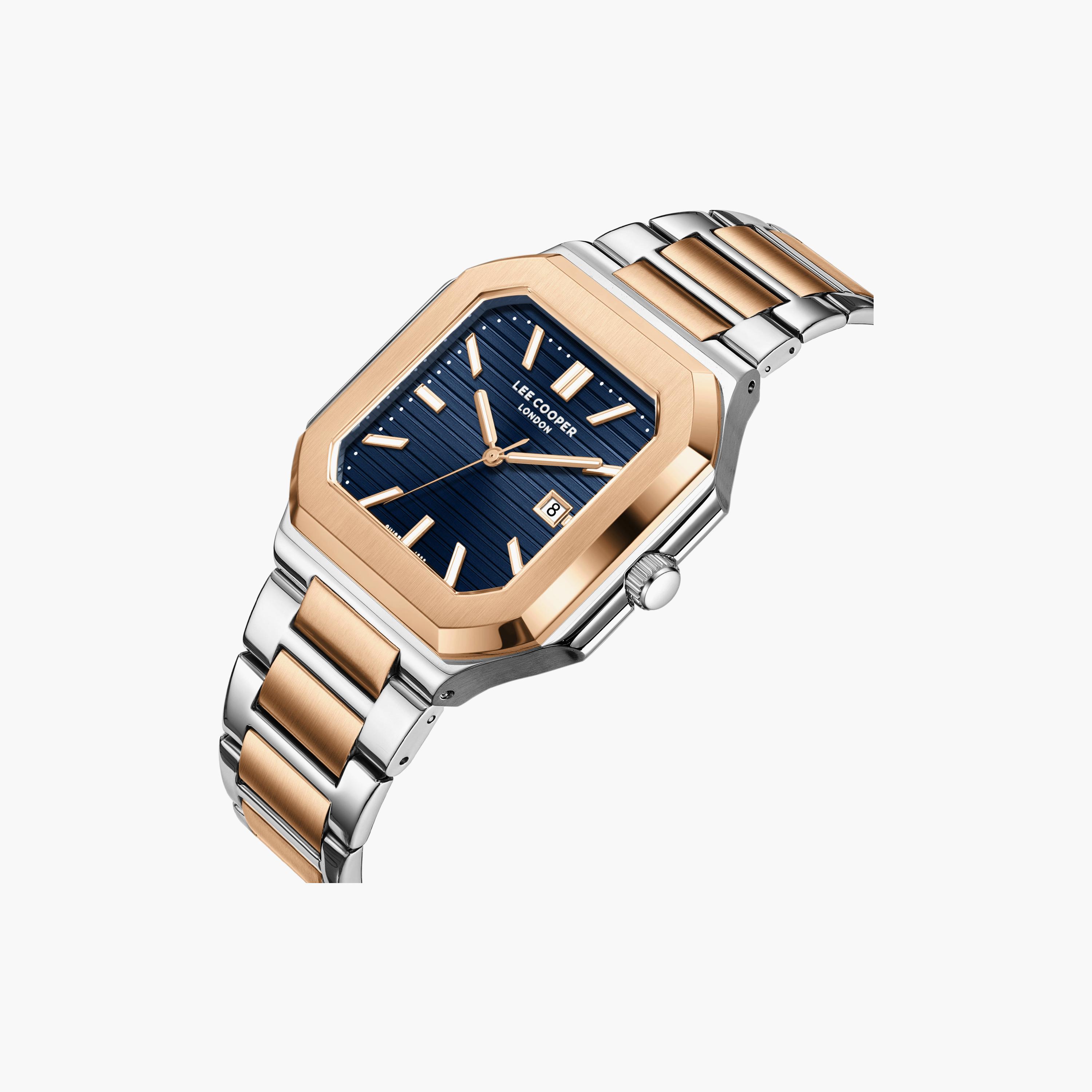 ساعة لي كوبر الرجالية المعدنية التناظرية الفضية والذهبية مقاس 38 مم | LC08269.590-men-watchesandjewellery-watches-image-3