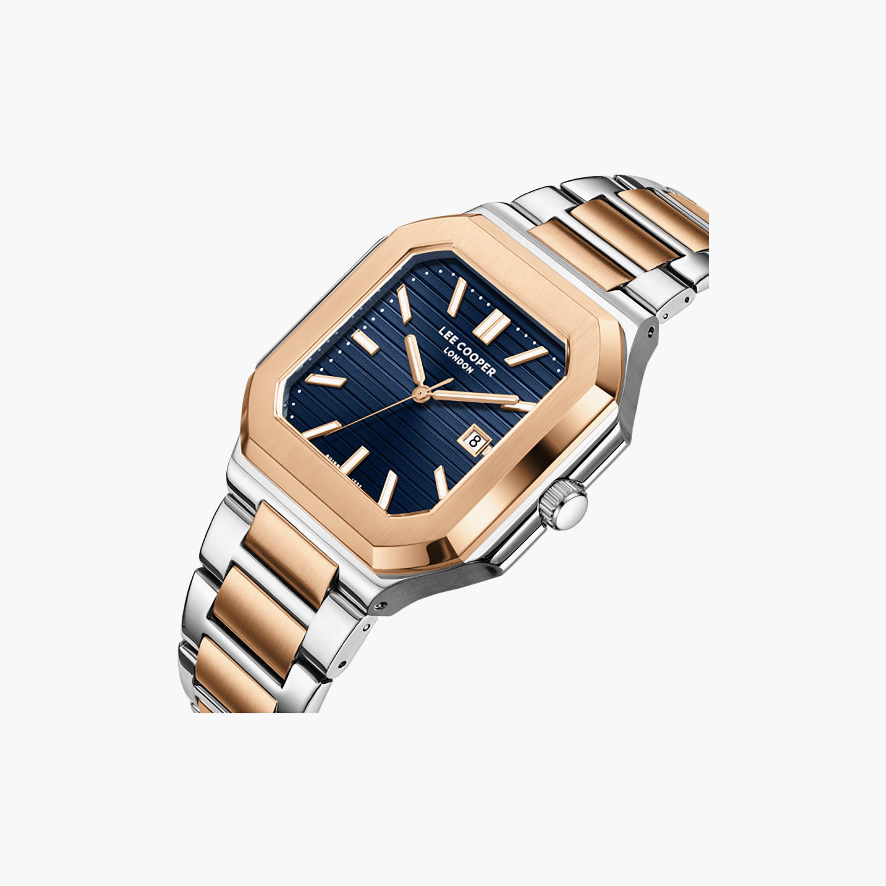 ساعة لي كوبر الرجالية المعدنية التناظرية الفضية والذهبية مقاس 38 مم | LC08269.590-men-watchesandjewellery-watches-image-6