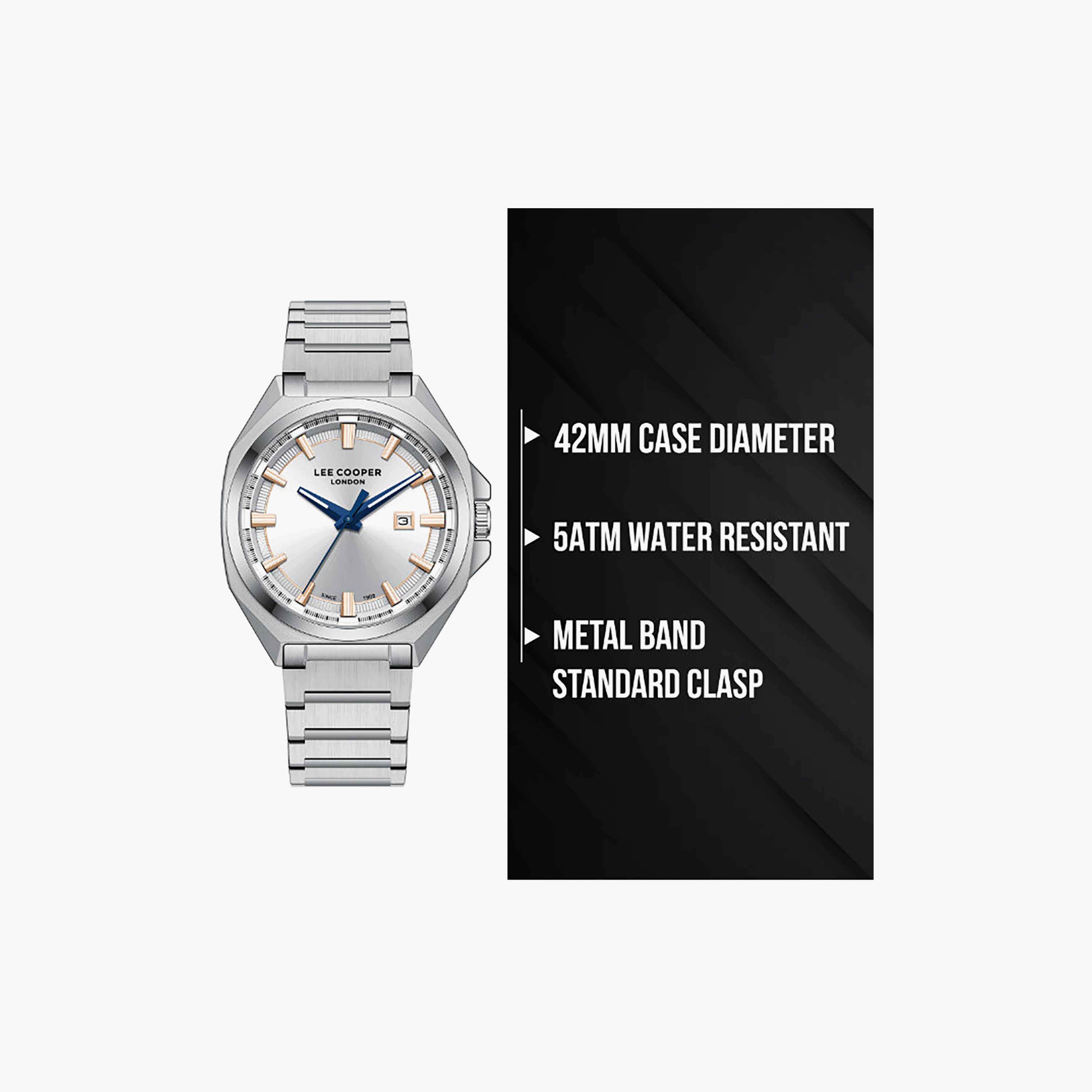 Lee Cooper Men's 42MM Silver Analog Metal Watch | LC08271.330-men-watchesandjewellery-watches-image-9