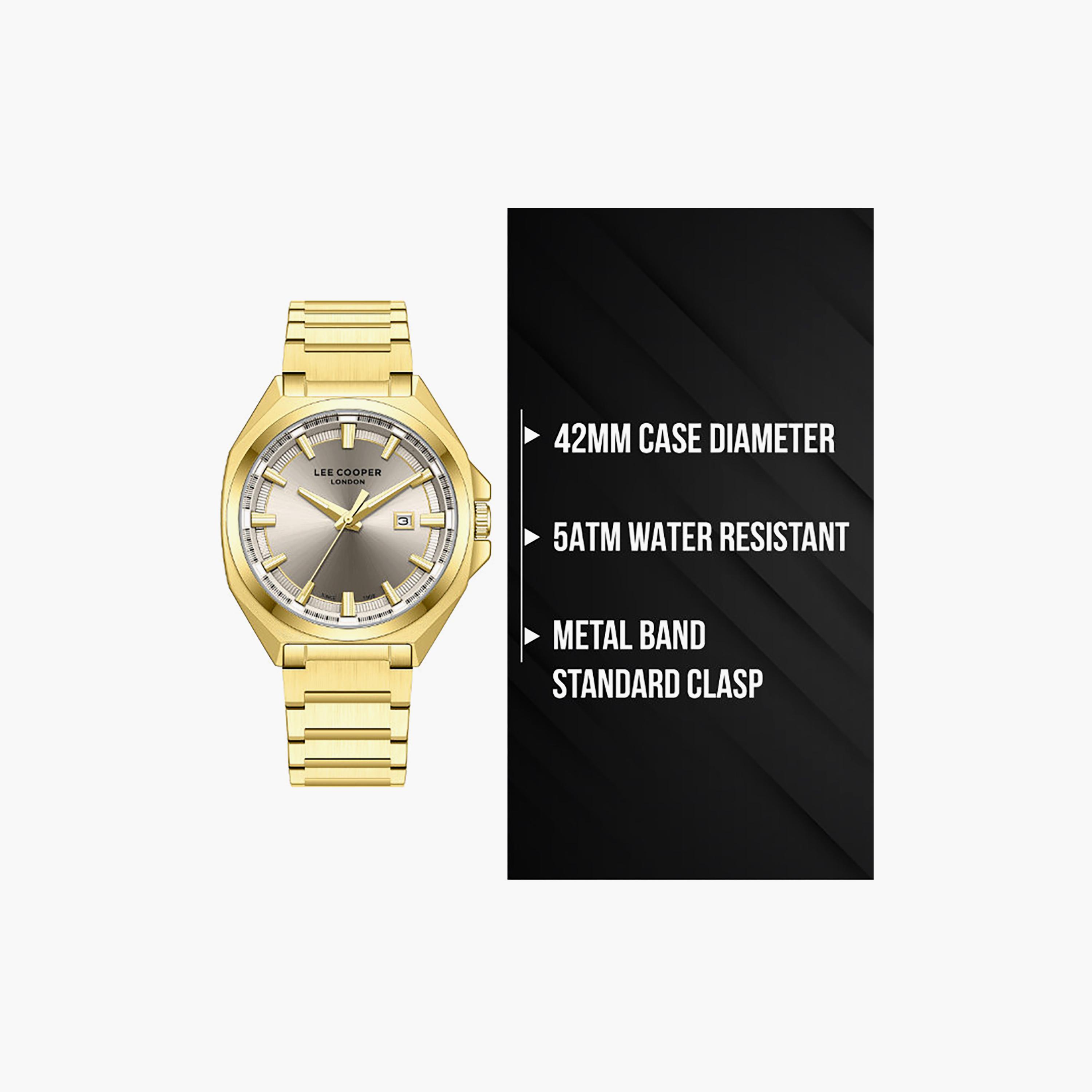 Lee Cooper Men's 42MM Gold Analog Metal Watch | LC08271.160-men-watchesandjewellery-watches-image-9