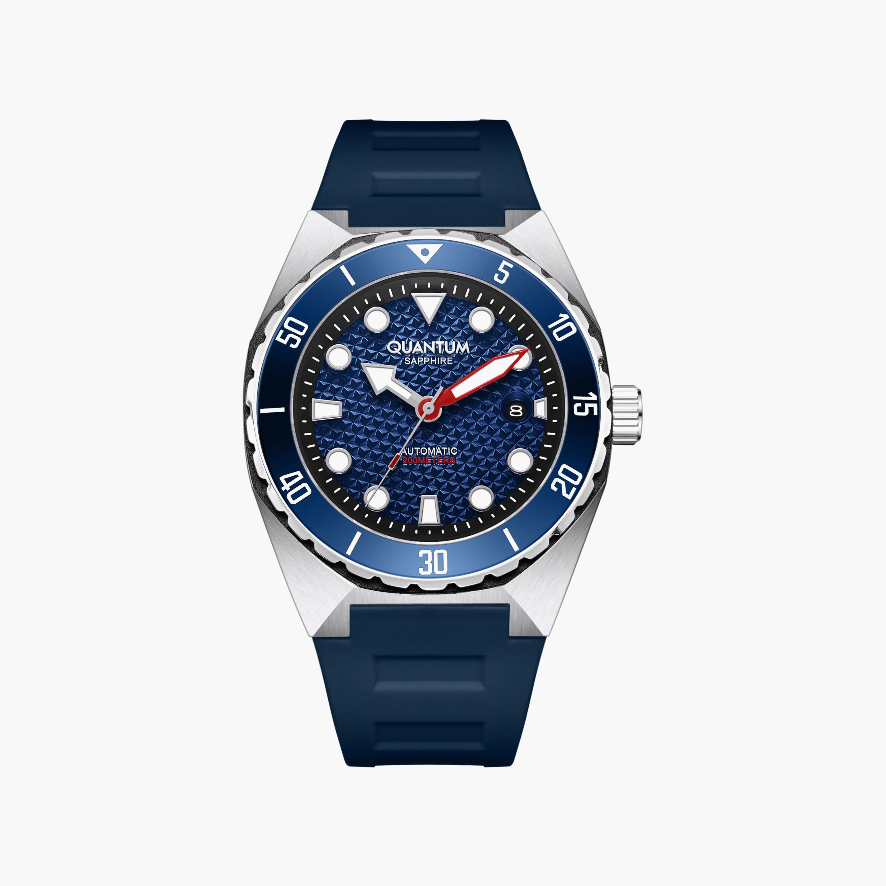 ساعة كوانتوم رجالية مقاس 43 مم، لون أزرق، تناظرية، مصنوعة من السيليكون | BAR1213.399-men-watchesandjewellery-watches-image-1