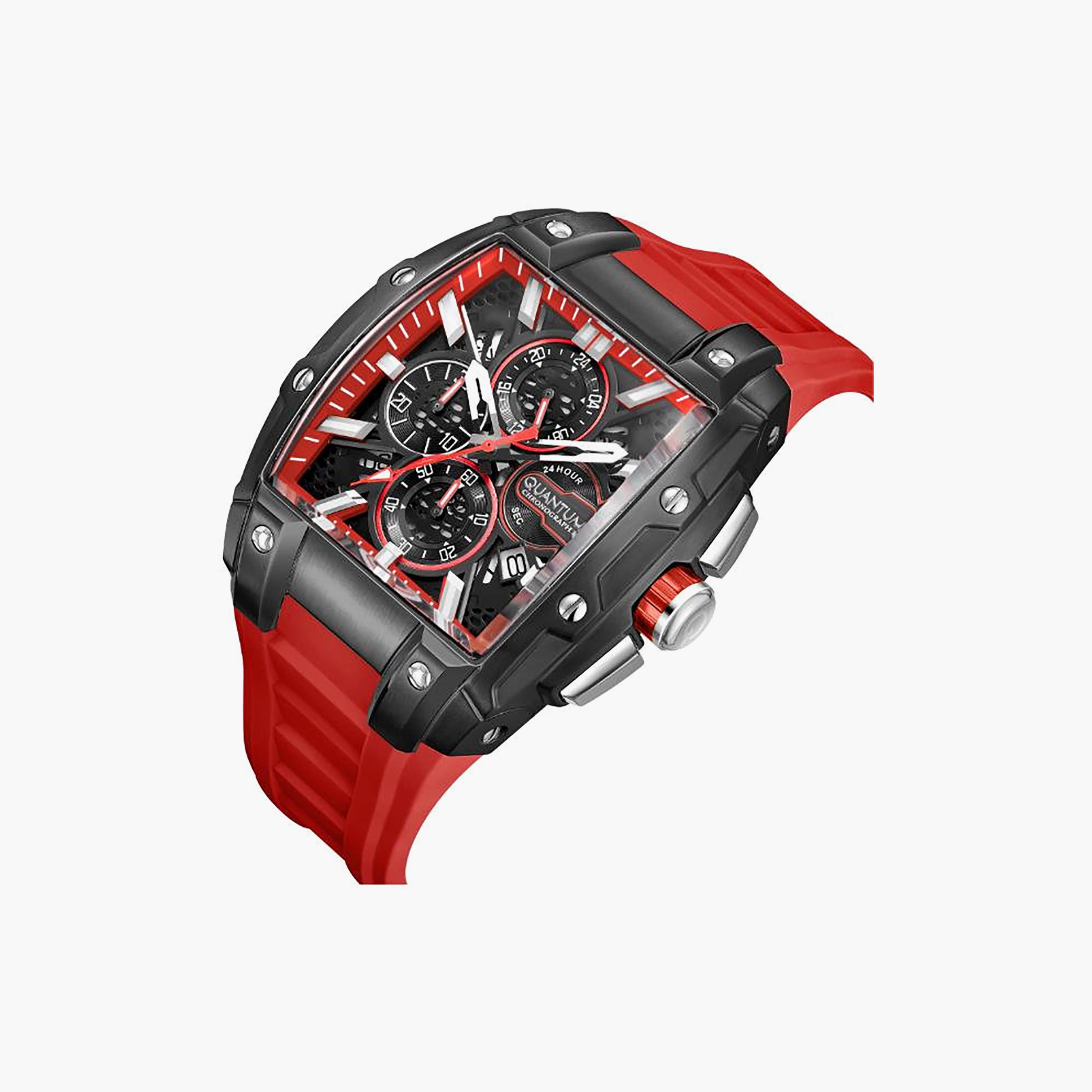 Quantum Men's 43.5MM Black Chronograph Silicone Watch | HNG1161.058-men-watchesandjewellery-watches-image-2