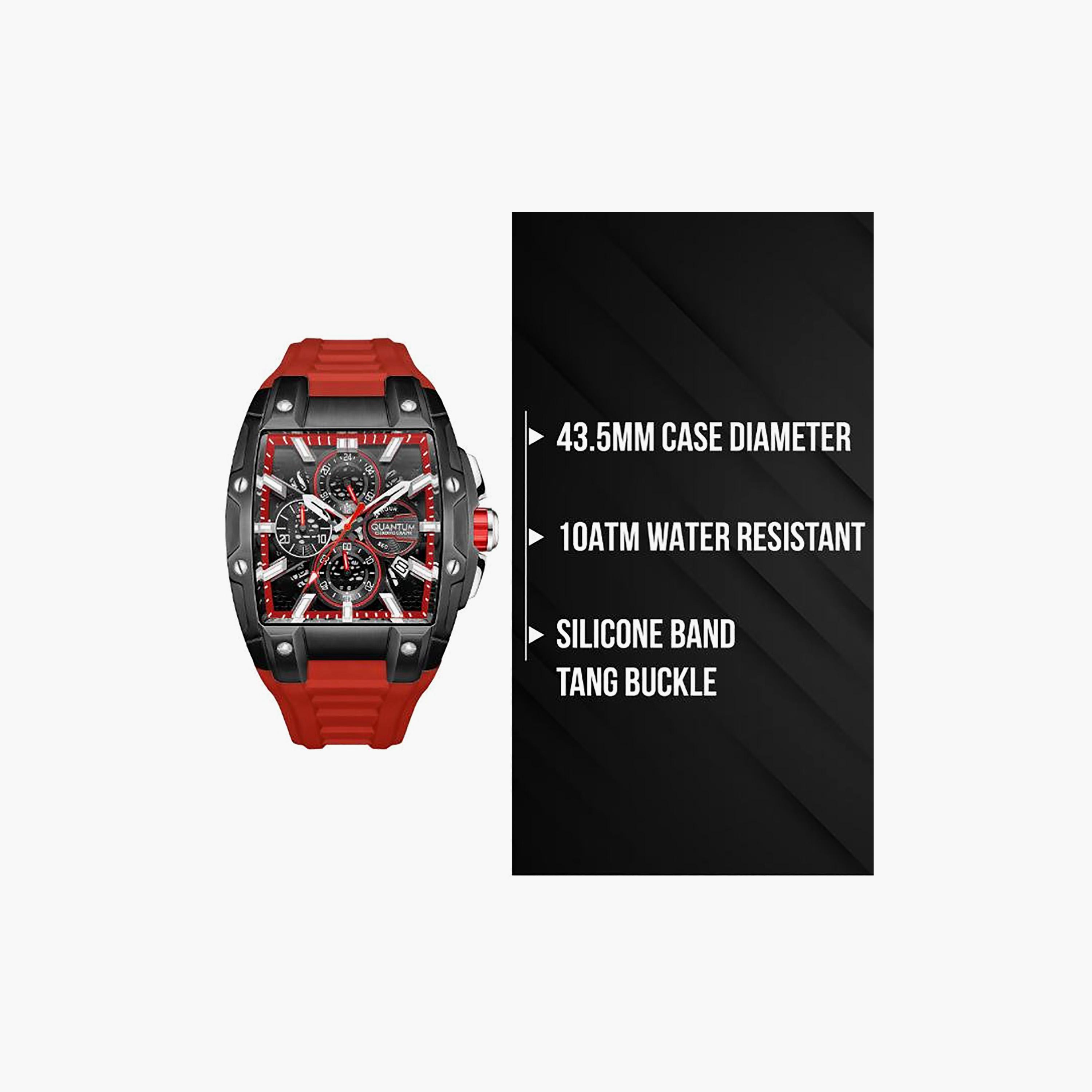 Quantum Men's 43.5MM Black Chronograph Silicone Watch | HNG1161.058-men-watchesandjewellery-watches-image-5