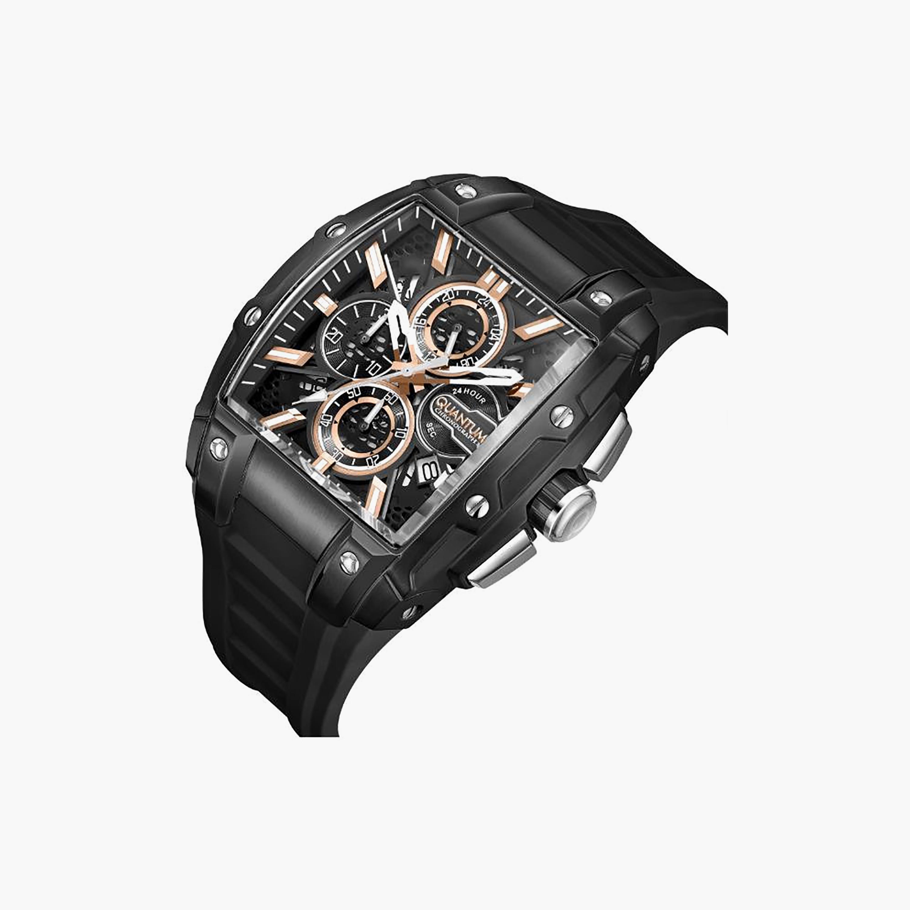 Quantum Men's 43.5MM Black Chronograph Silicone Watch | HNG1161.061-men-watchesandjewellery-watches-image-2
